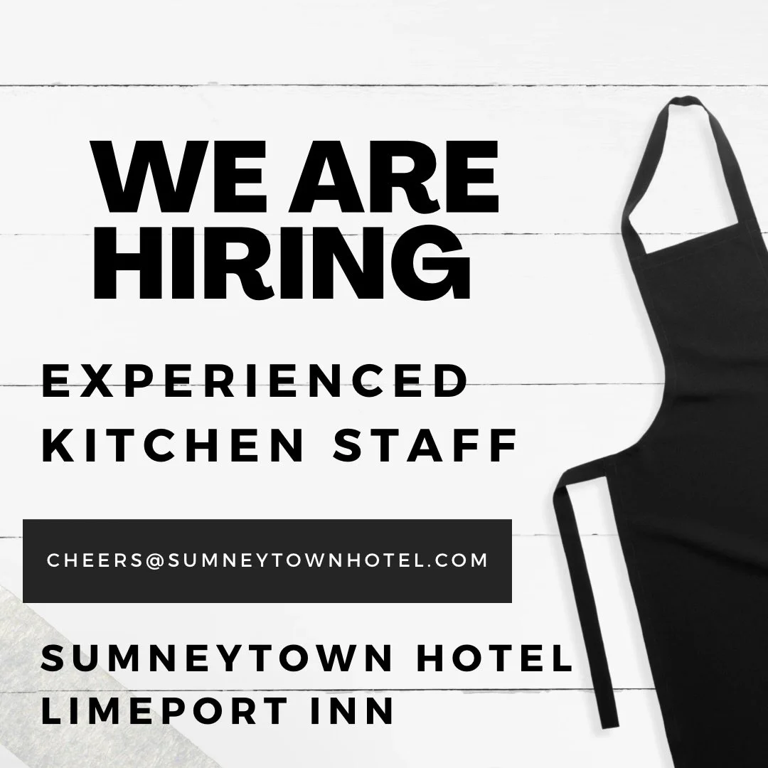Both Sumneytown Hotel &amp; Limeport Inn are hiring experienced kitchen staff. Part time &amp; full time hours available. Please email, cheers@sumneytownhotel.com to schedule an interview for either location.
