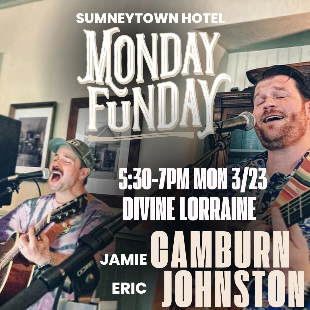 Jamie &amp; Eric are back on Monday, 🎶 let&rsquo;s show them some love!

Music Monday FUNday 3/23 |  5:30 - 7pm
With over 20 years of experience playing together, Eric Johnston &amp; Jamie Camburn also known as Divine Lorraine combine the vibes of h