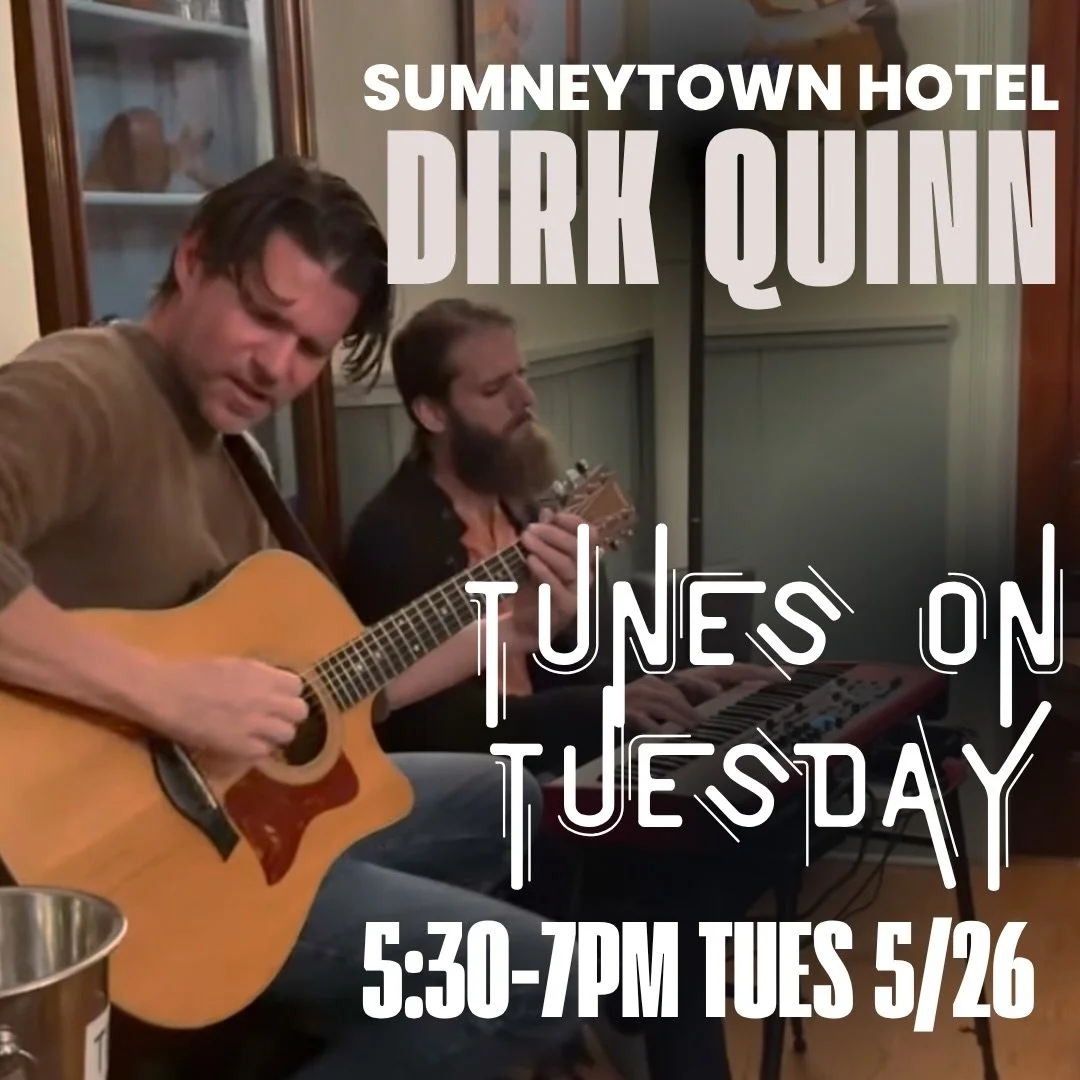 Tunes on Tuesday with Dirk Quinn
Tues, 5/26 5:30-7pm

Dirk Quinn is the guitarist for the jazz/funk band that coincidentally bears his name. Based out of Philadelphia, the group travels extensively throughout the US and Canada. Utilizing over a decad