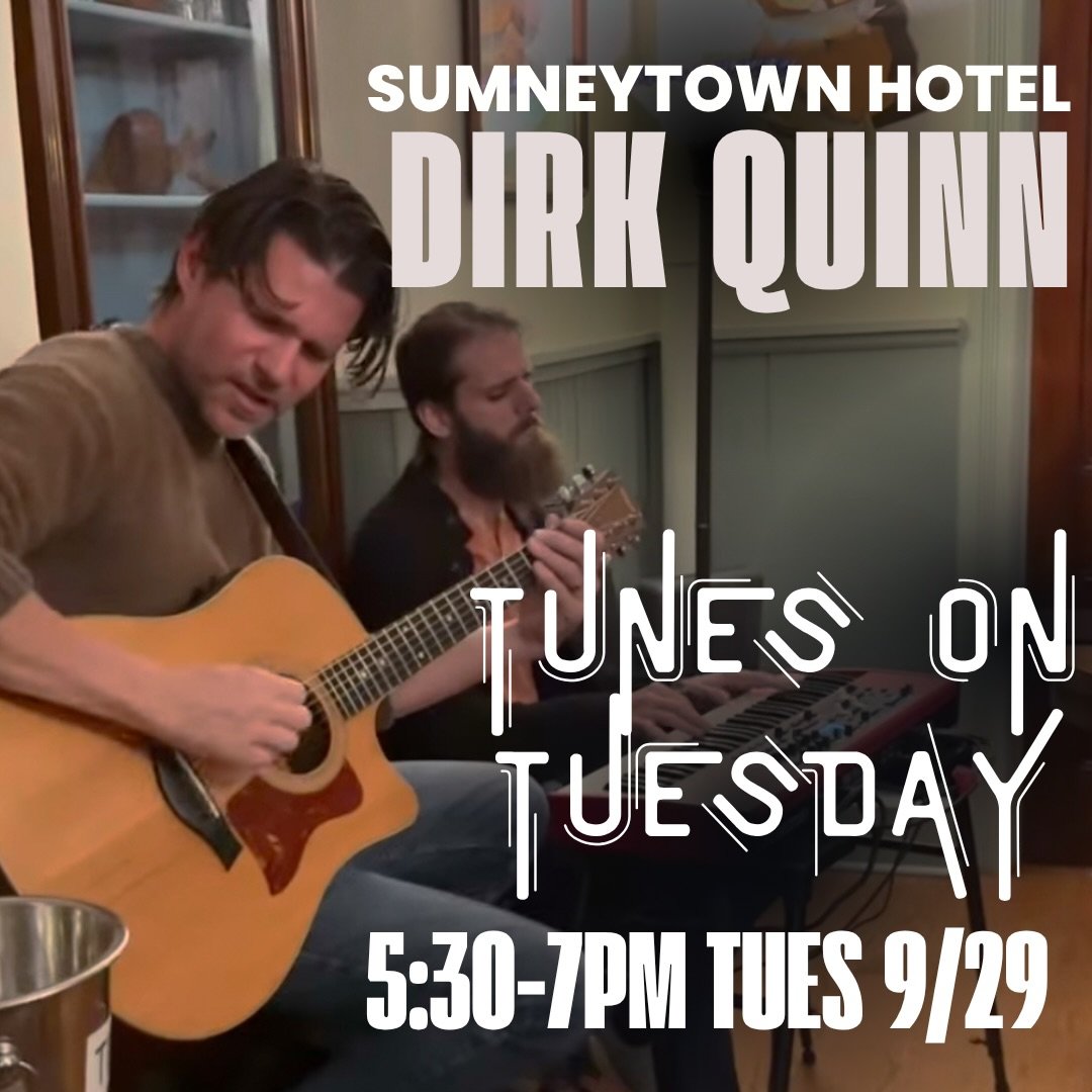 That&rsquo;s right, three in a row as we welcome back @dirkquinnband this Tuesday! 🎶 

Tunes on Tuesday with Dirk Quinn
9/29, 5:30-7pm

Dirk Quinn is the guitarist for the jazz/funk band that coincidentally bears his name. Based out of Philadelphia,