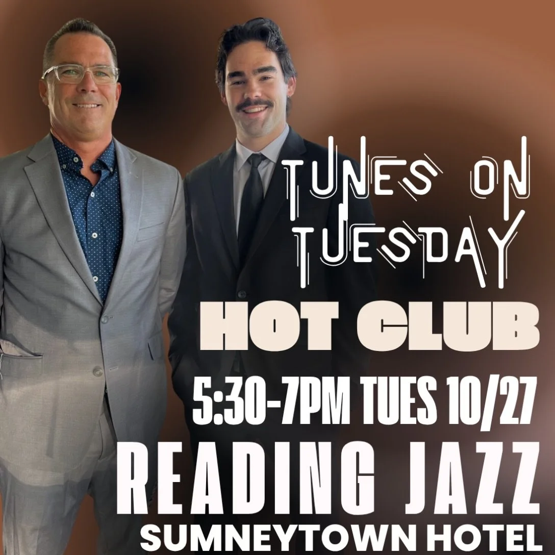 Join us Tuesday to welcome Hot Club Reading to Sumneytown for the first time!

Tunes on Tuesday at Sumneytown Hotel
Tuesday, October 27, 2026
5:30pm-7pm

There are Hot Clubs in Norway, Tokyo, San Francisco, New York, and probably every major city whe