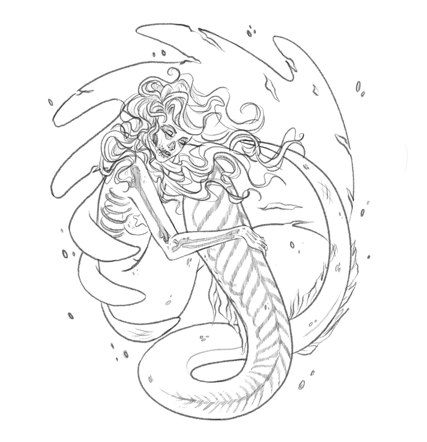 🧜🏼&zwj;♀️ ☠️ ✨

#mermay #mermay2024 #mermaid #siren #digitalsketch #skeleton #procreatesketch #skrzyniaart #thewickedwitchart