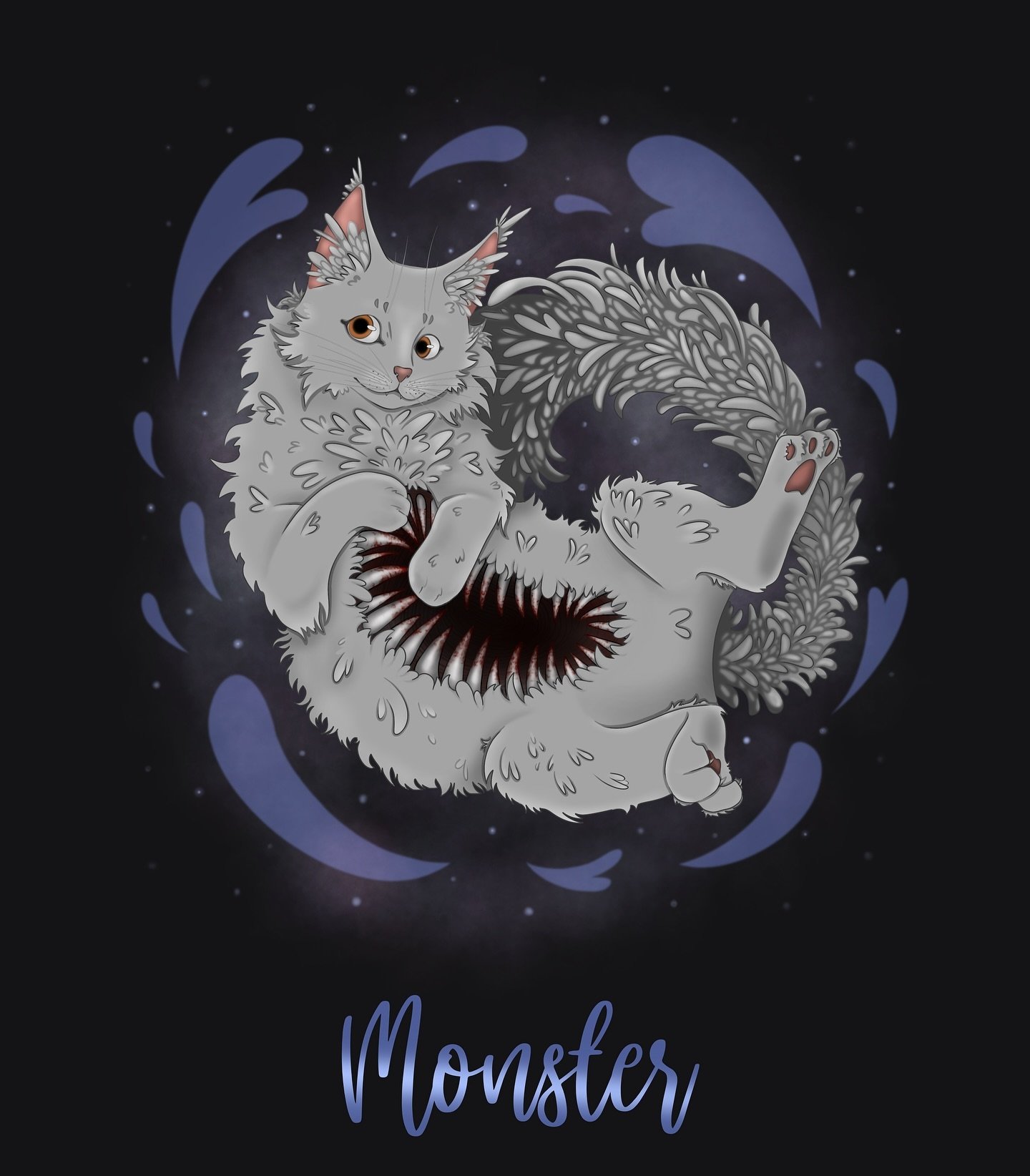 6. Monster @drawtober 

✨ Little fluffy monster ✨

I&rsquo;m really happy I managed to finish this challenge. This month was really hard for me with my health and my cat being really sick.. I wanted to create more but everything piled up and I just c
