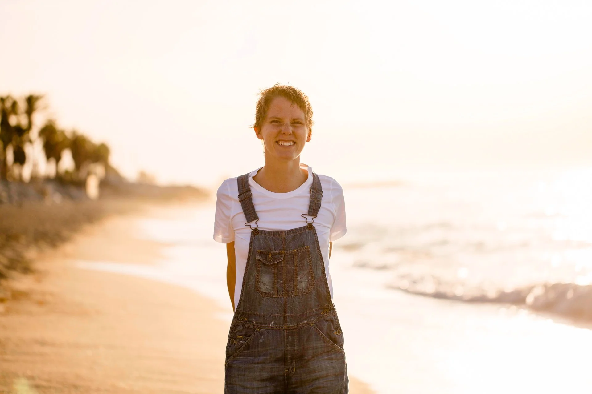 Sunrise over the beach in Barcelona with floral designer Margaux Bastid, drawing inspiration for luxury international events