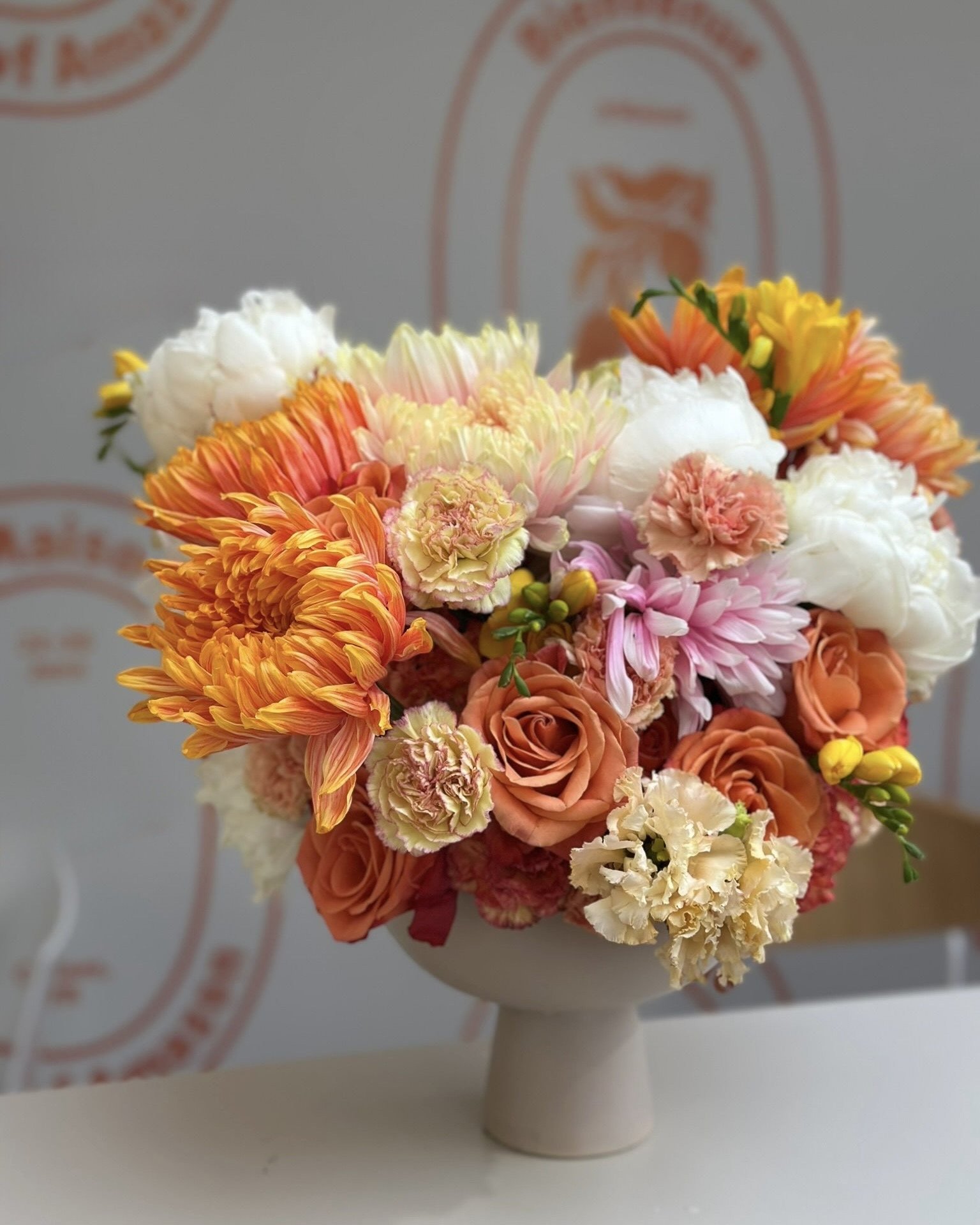 Close-up of a lush luxury bouquet by Mosaic Flowers, showcasing premium seasonal blooms created for an international brand at the Cannes Lions Festival