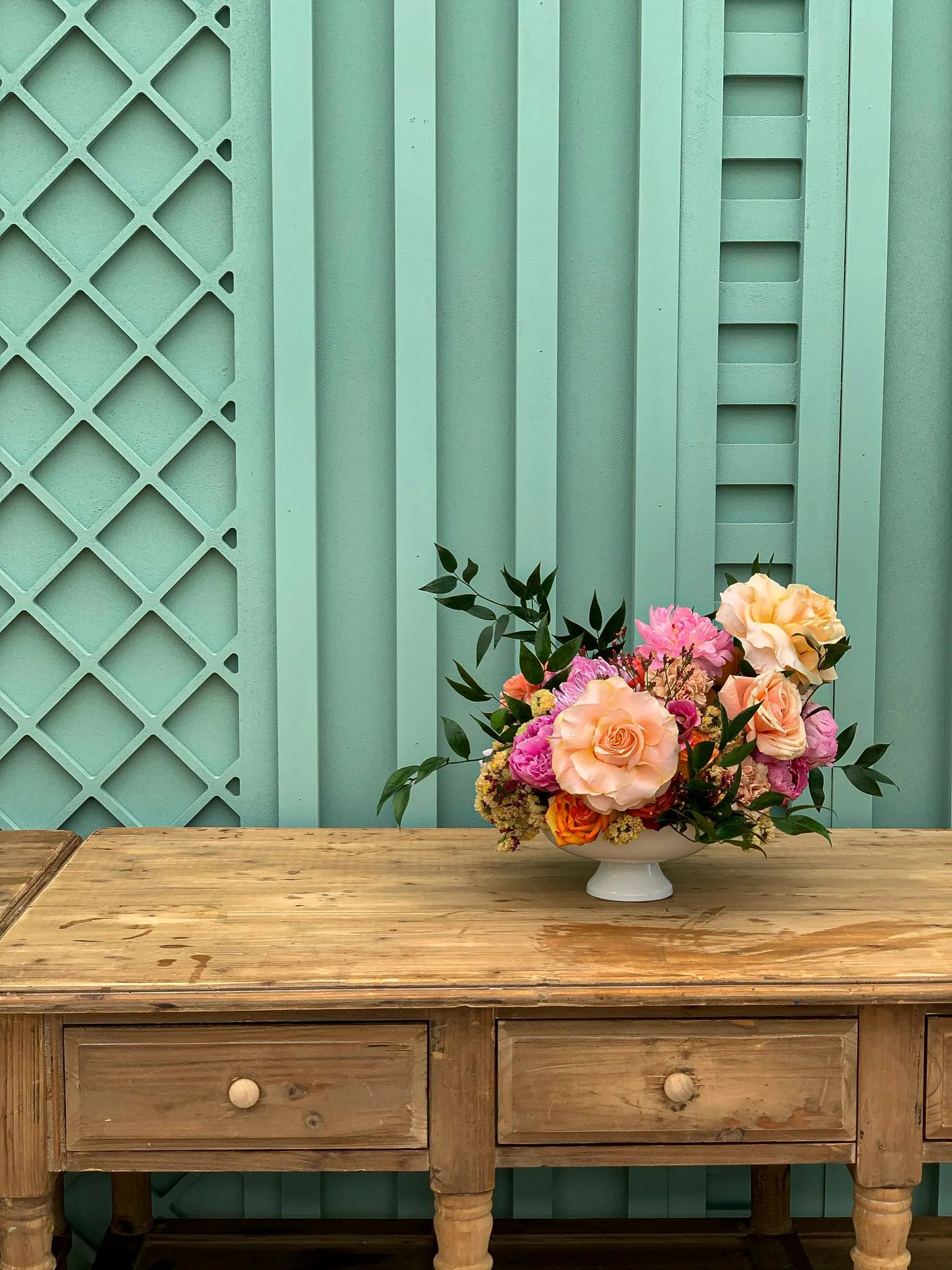 Mosaicflowers bouquet installation with roses and peonies for Amazon Panitero at Cannes Lions Festival 2025, crafted for luxury brand event design