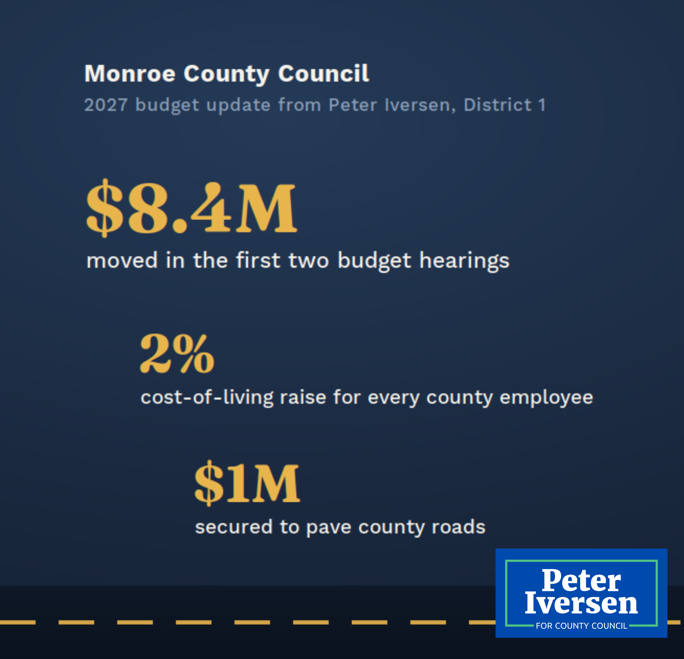 Monroe County Council Moves Toward a 2% Raise, $1M for Roads