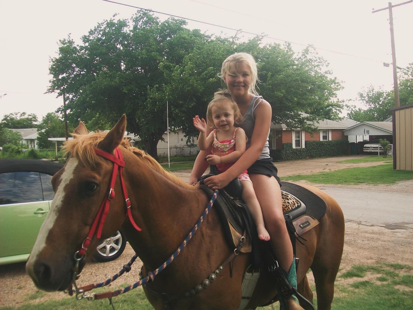 This was taken in my parents backyard over summer break in 2009. I miss that horse so much. He was the goodest boy. 🤠☀️
