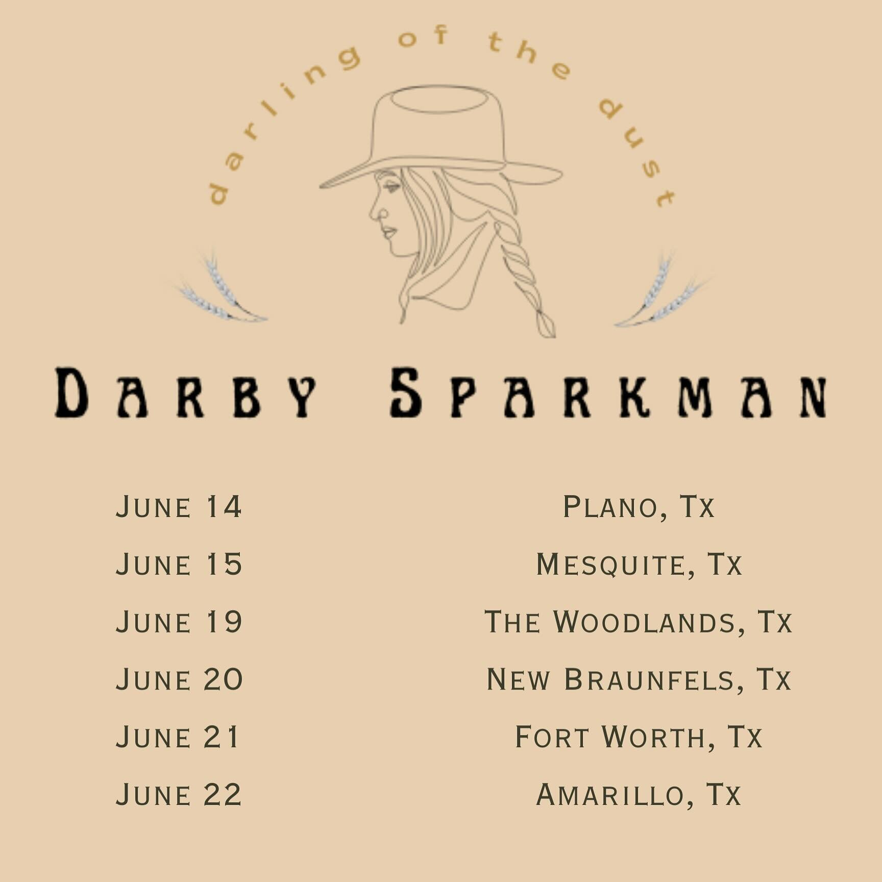 2024/2025 Darling of the Dust ALBUM RELEASE tour is off to a strong start in June. Theeennnn, we have a brief intermission so I can give birth to baby O. THEN we&rsquo;ll be back at it in the fall 🤠 

June 14 | @love_and_war_in_plano w/ @court_patto