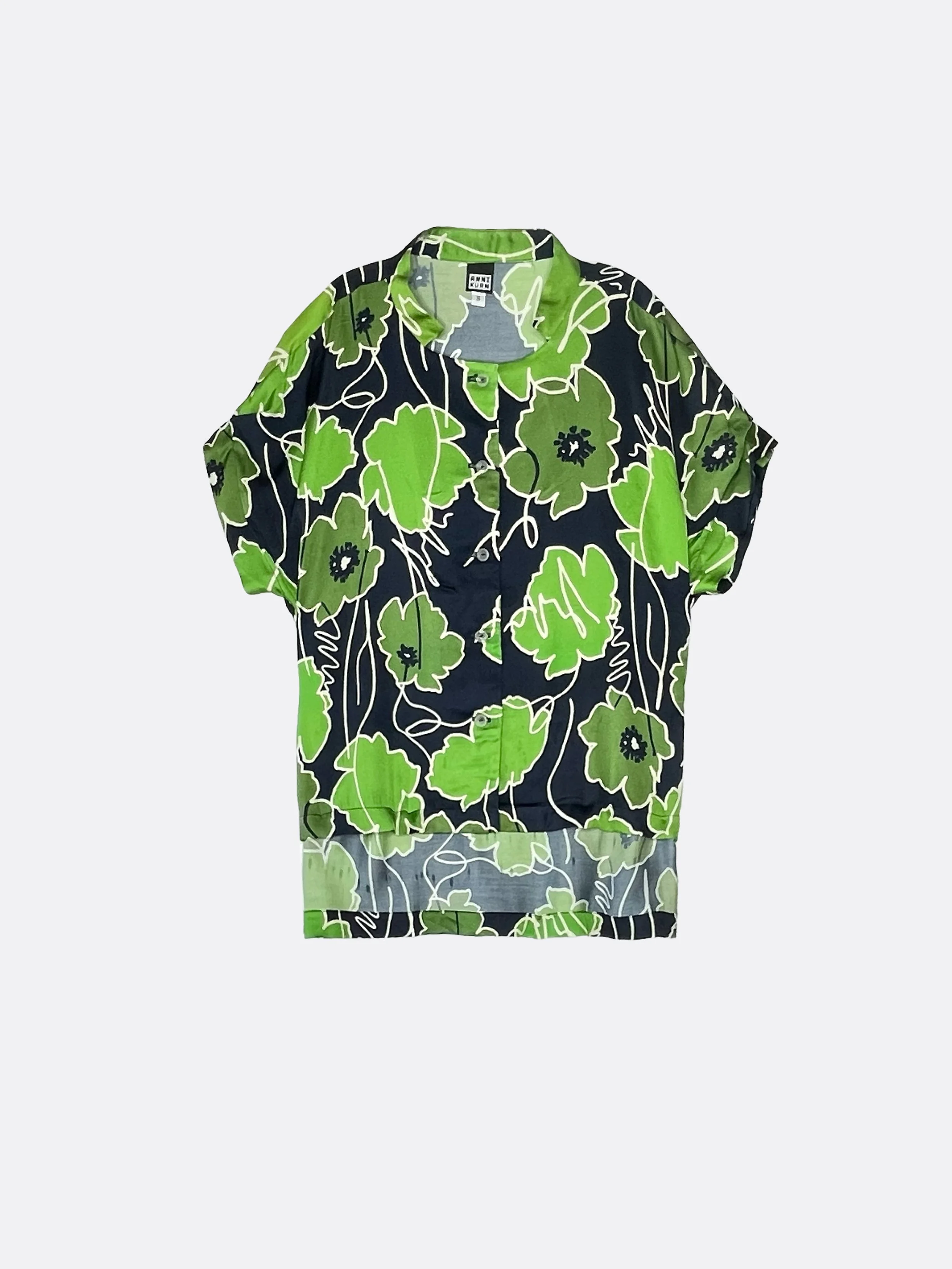 SCALA BLOUSE in printed charmeuse