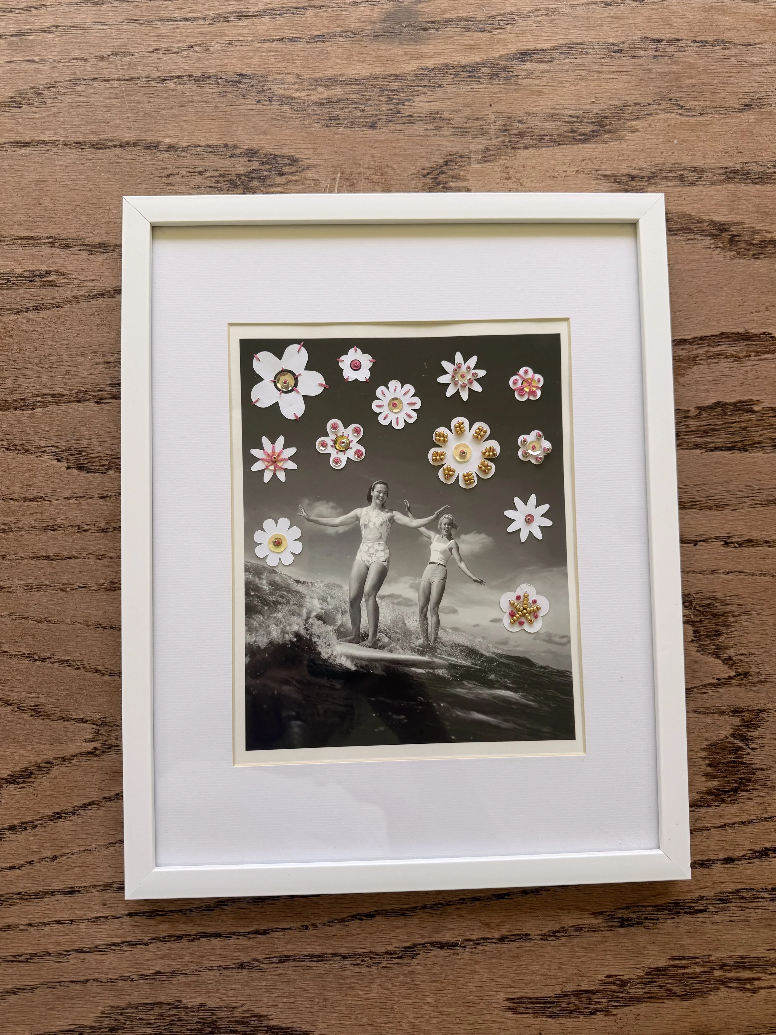 Embellished Surfer Girls- 12"x15"