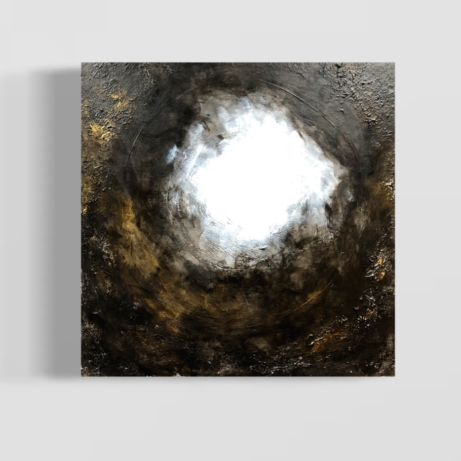 The Light Didn't Save Me - I Did (2025) 10x10 Acrylic on wood panel $250