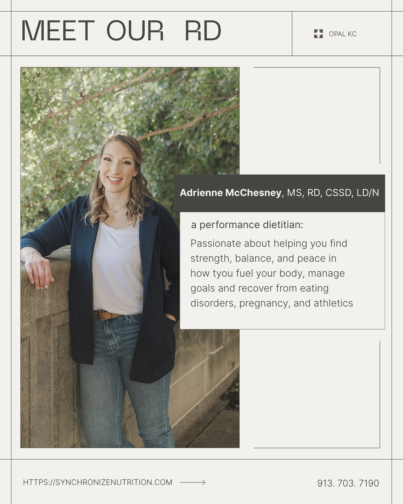 OPAL HAS AN RD !!!! 
It has been a dream of mine since the start to have a dietitian in our office, to refer to, collaborate alongside, and provide even more routes to healing in our space. 

Please check out Adrienne and give her some love. @synchro