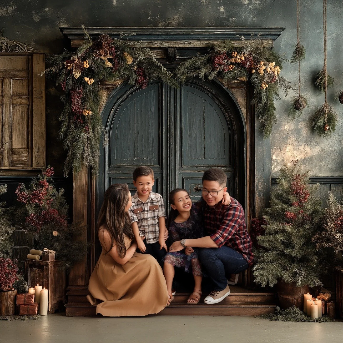 I have been photographing this family since day one and we always have so many laughs...we actually shot on location but with some magic I created this scene.