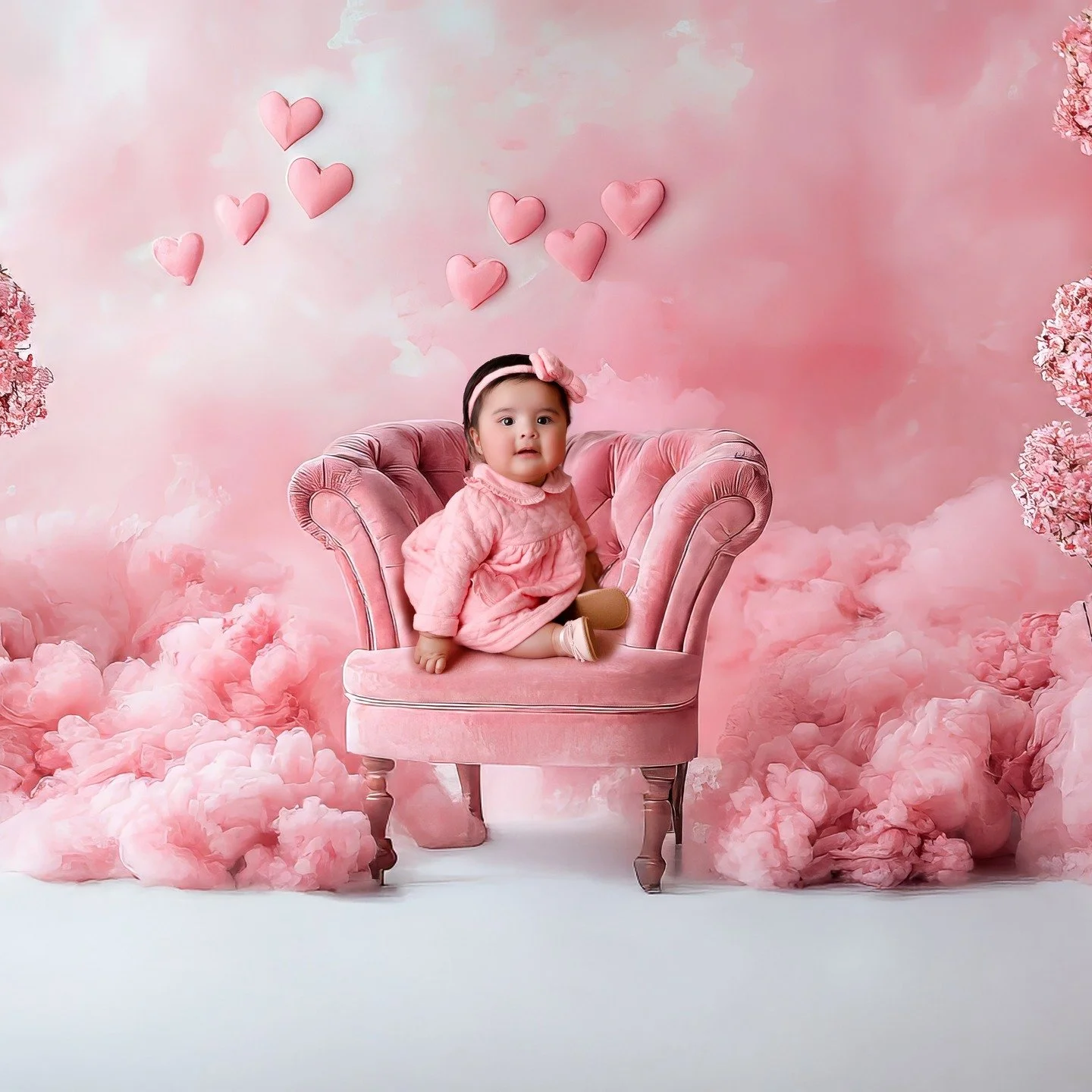 💗 This is why I love creating Valentine sets like this 💗
Soft pinks, gentle hearts, dreamy clouds, and a tiny sitter right in the center of it all &mdash; this image feels sweet, timeless, and magical without being overdone.
This setup is part of m