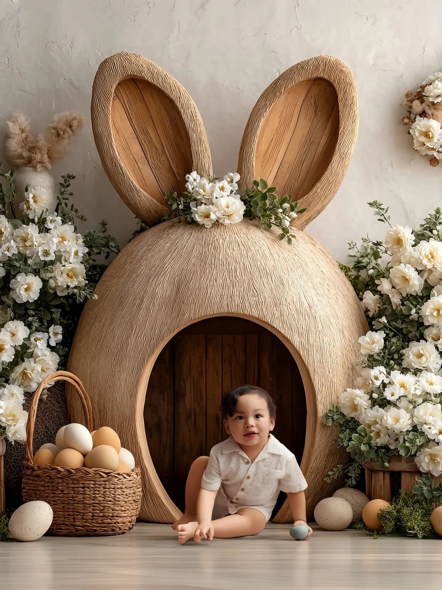 My little gorgeous lifetime client and a a little Easter magic 🐰✨
Simple setups don&rsquo;t have to be boring&mdash;they can feel like a story. This sweet bunny house, soft textures, and neutral tones keep all the focus right where it belongs&hellip