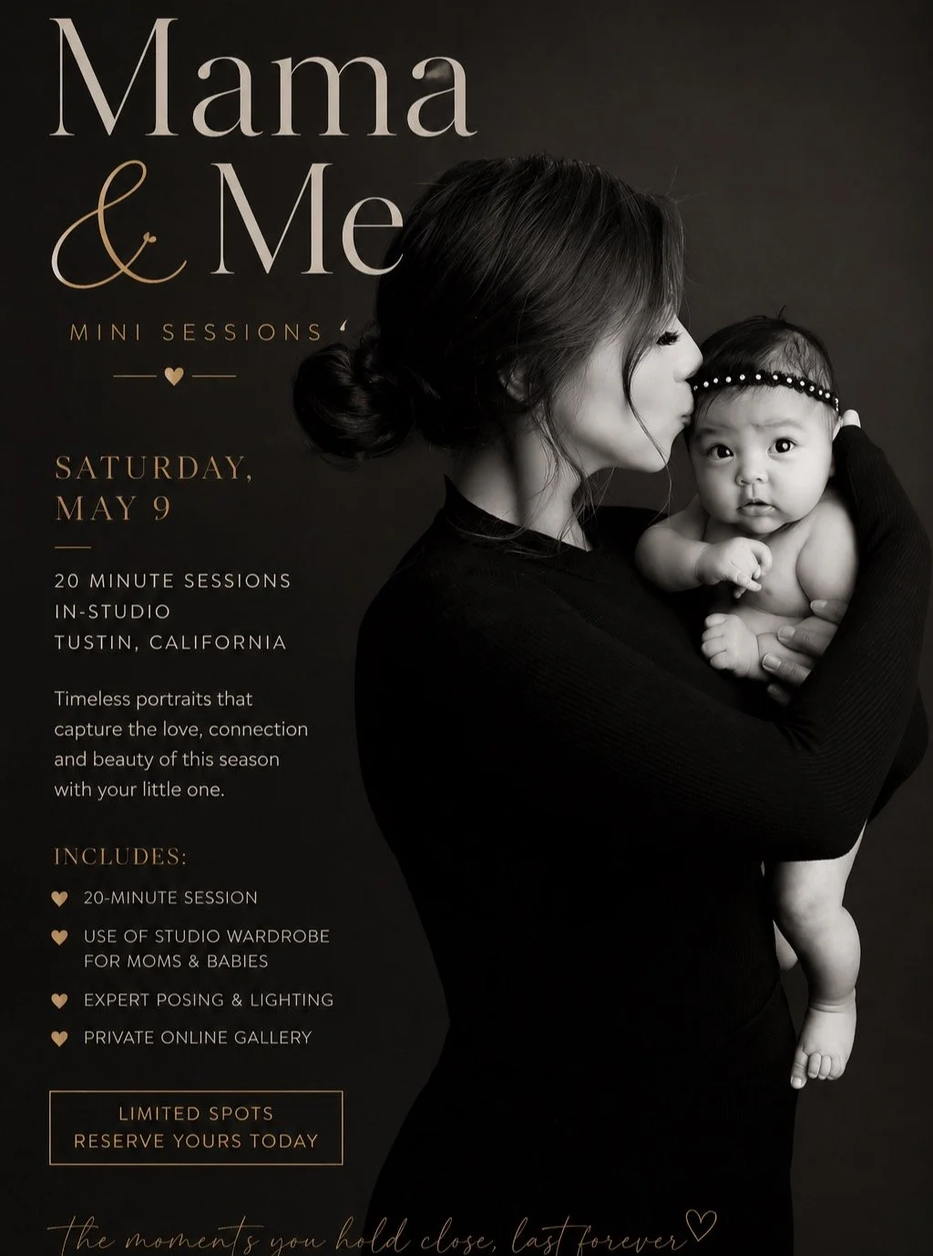 I&rsquo;ve opened up a limited number of Mama &amp; Me Mini Sessions 🤍

These are always some of my favorites&hellip; simple, emotional, and all about the connection between you and your babies.

📅 Saturday, May 9
📍 Tustin Studio
⏱ 20-minute sessi