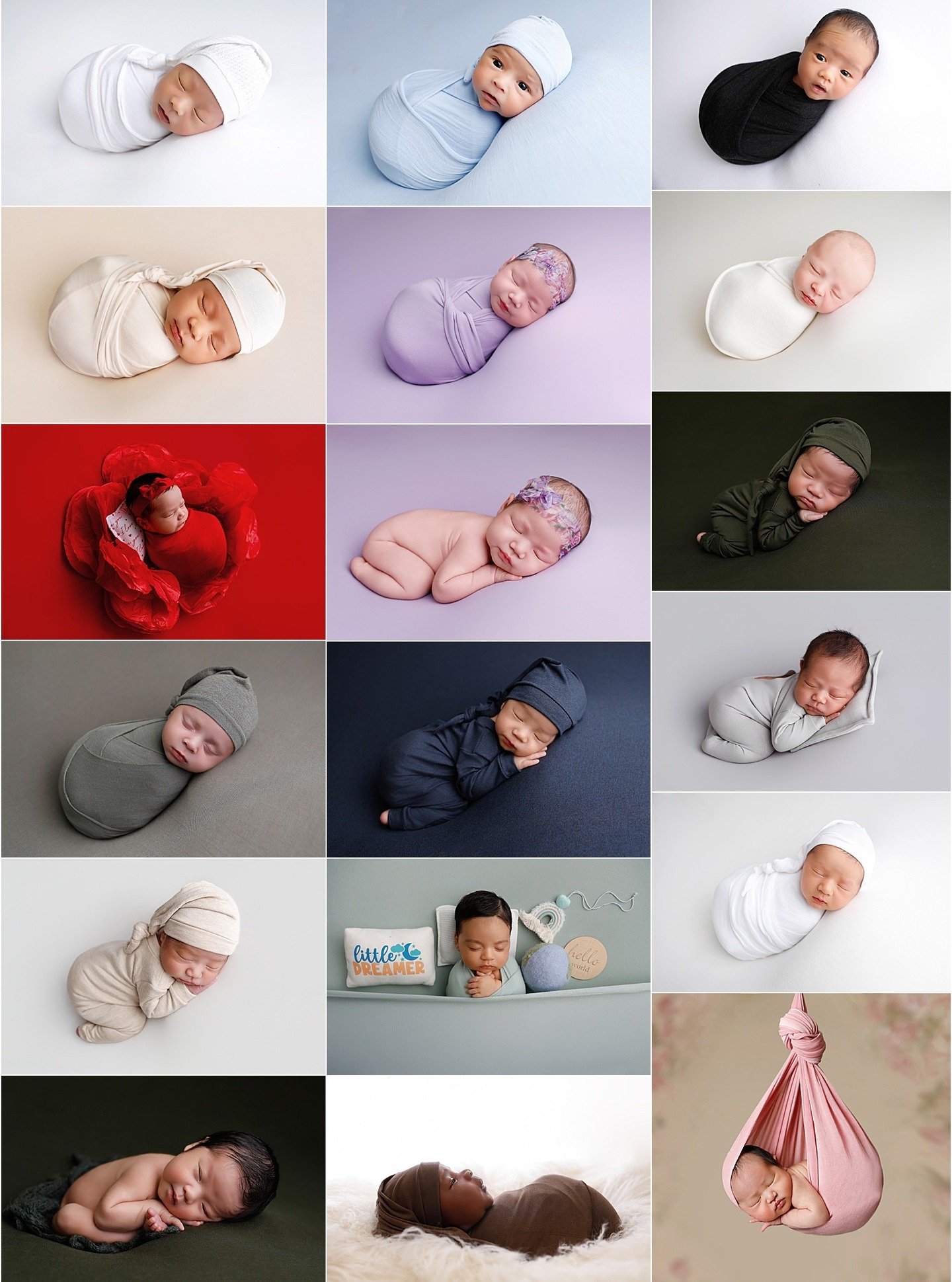 Our Blanket Sets just got more flexible.

You can now order individual pieces &mdash; the wrap on its own, the sack wrap, the bonnet, or the romper. Build exactly what your sessions need, nothing you don't.

24 colors. Hand-picked fabrics. Made for n