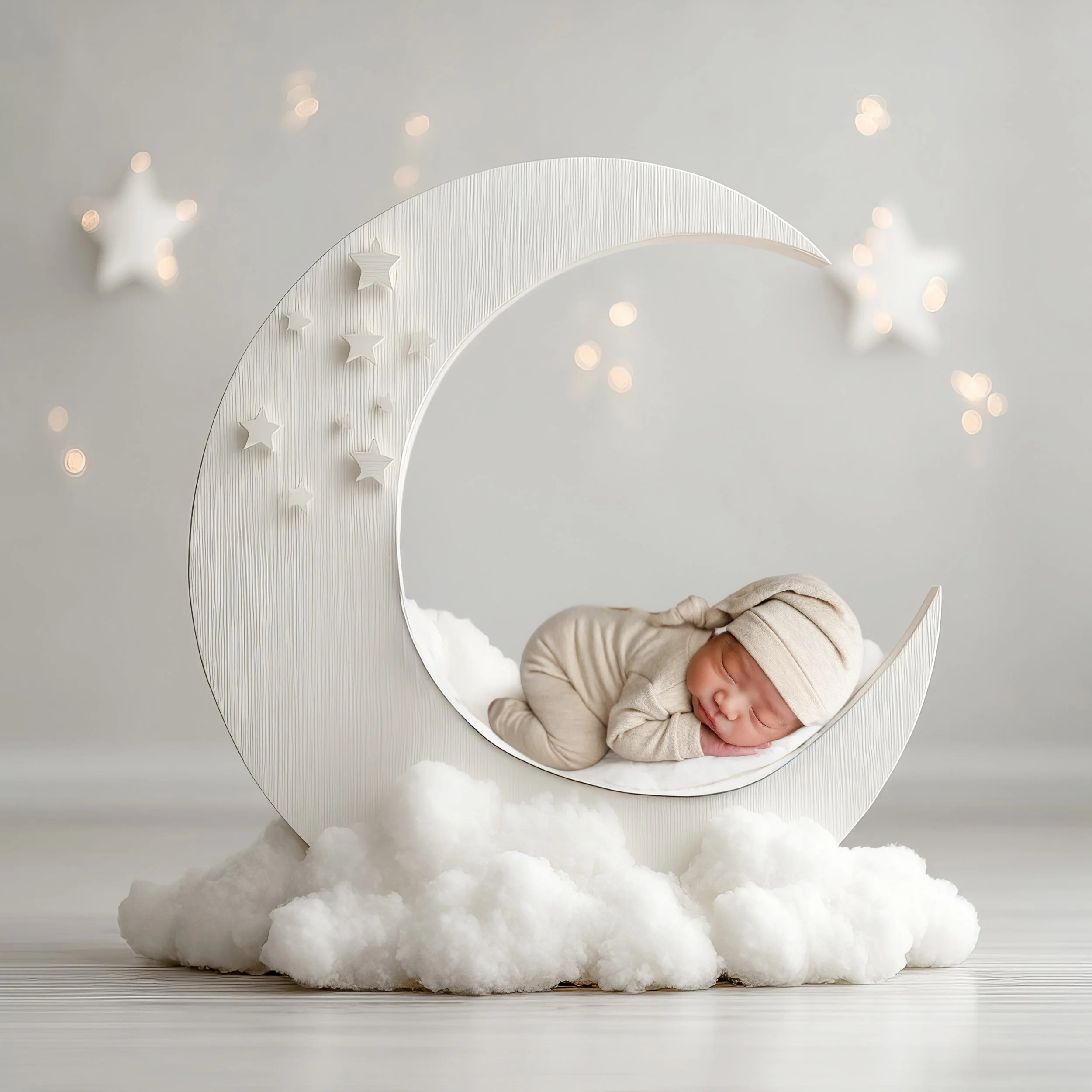 This is what happens when you stop waiting for the perfect prop and start making it yourself.

The Moon Collection &mdash; four digital backdrops, four moods, all built to give your newborn work a little more sky. No closet full of crescents required