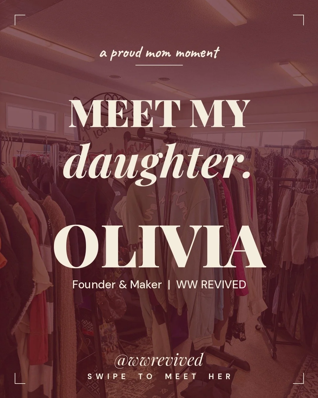 My daughter Olivia picked up a needle at summer camp when she was seven &mdash; and she has never put it down since.

In between finishing her bachelor's and starting her master's, she's been quietly building something I am SO proud of: @wwrevived &m