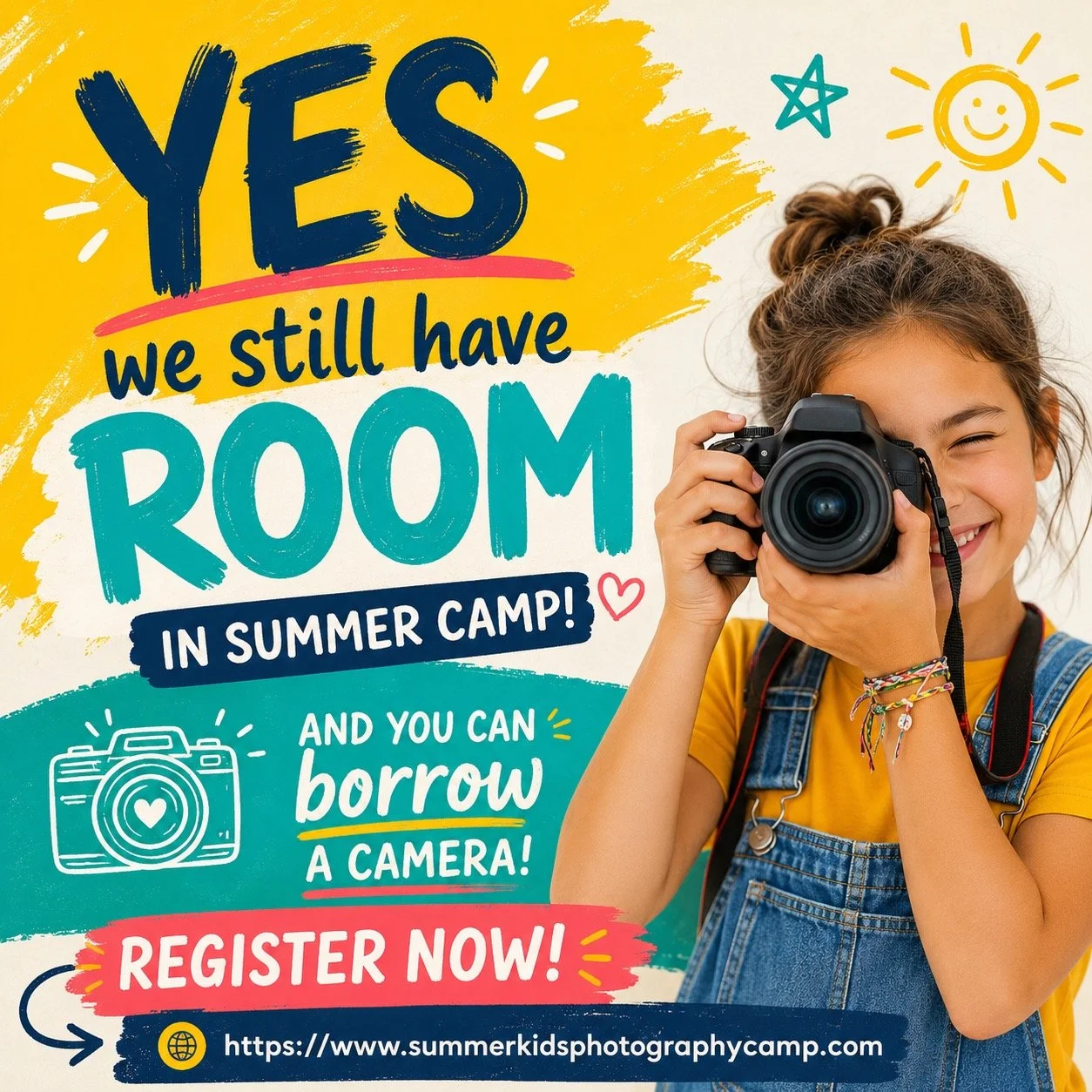 YES &mdash; we STILL have room in Summer Photography Camp! ☀️📸

And yes&hellip; your child can even borrow a camera if needed ❤️

Whether they are brand new to photography or already love creating content, this camp is designed to inspire creativity