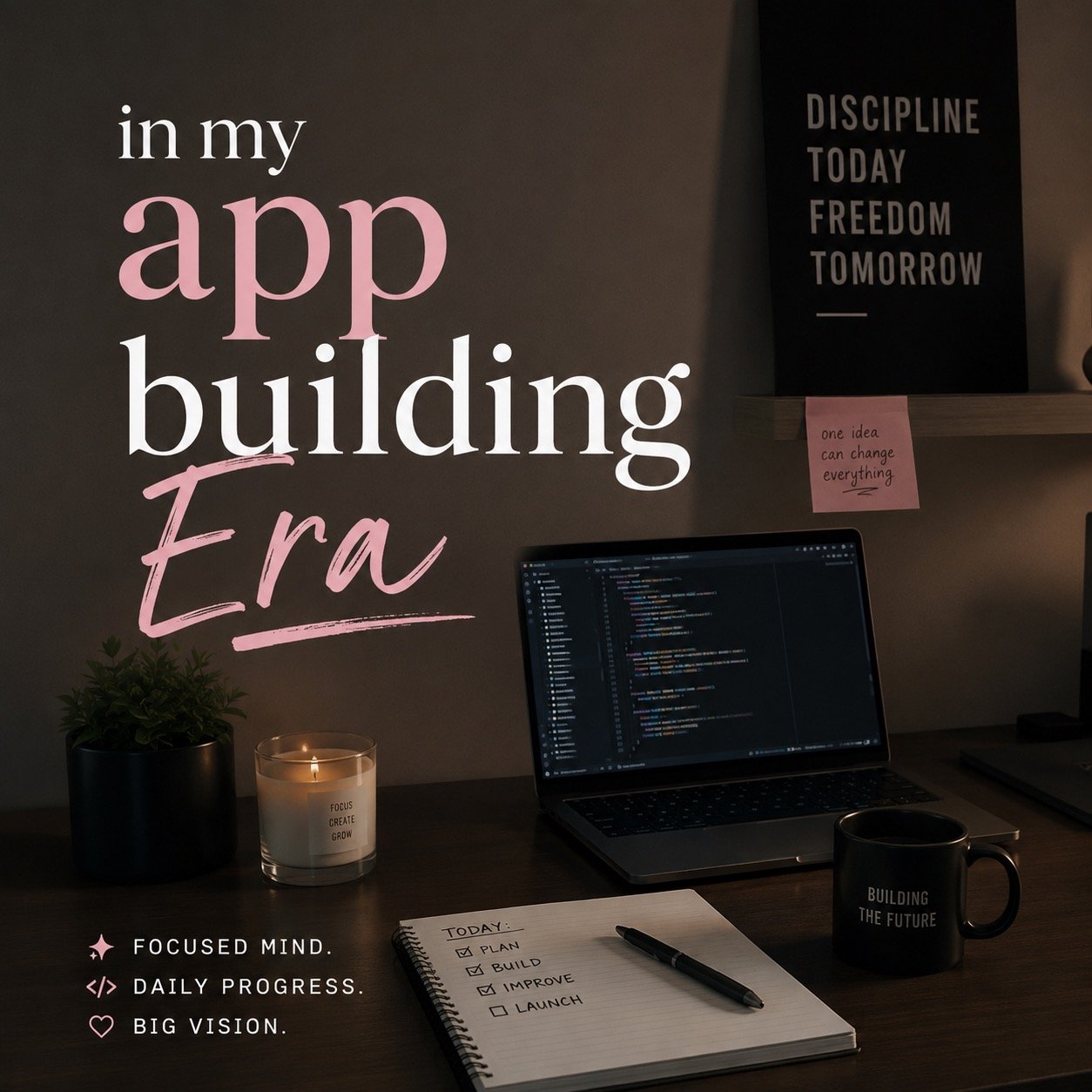 n my app building era. 
Late nights.
Big ideas.
A million tabs open.
Learning things I never thought I&rsquo;d need to know.
Building something from scratch with no roadmap and no guarantees.
No investors.
No giant team.
Just vision, caffeine, creati