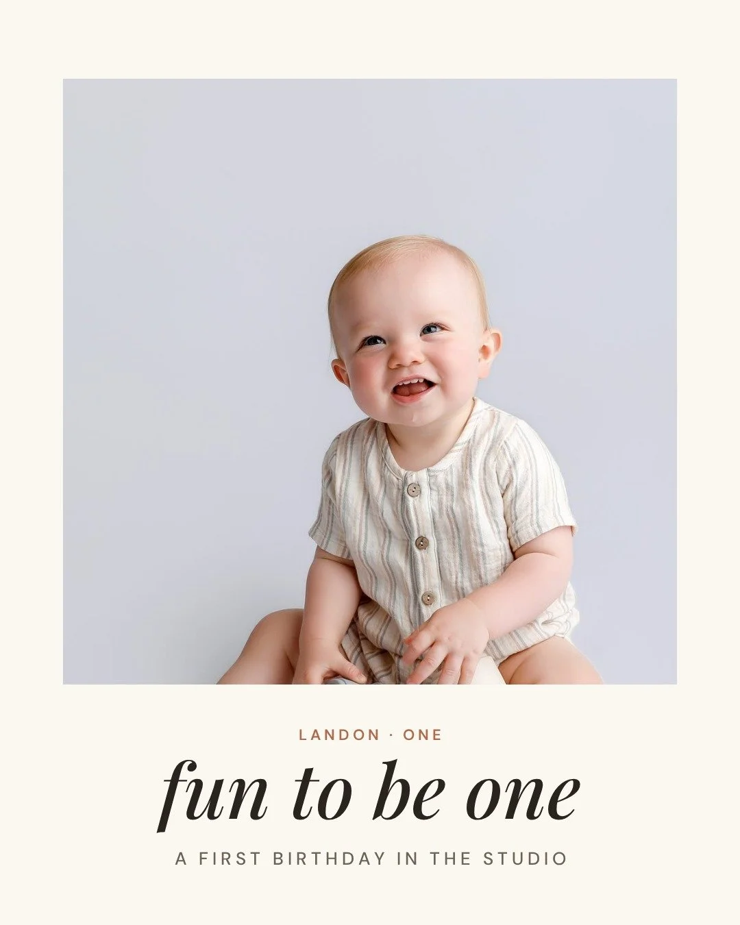 Fun to be ONE 🤍
Landon turned one and brought every expression with him &mdash; the wide laugh, the serious stare, the crawl straight at the lens, and a quick game of stacking cups.