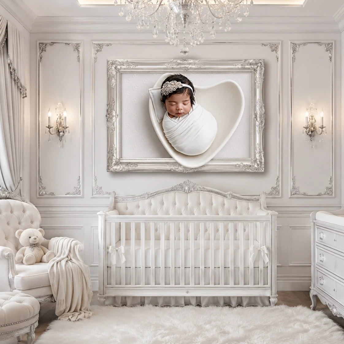 Tiny details. Tiny fingers. Tiny breaths.
And somehow&hellip; they take up the biggest space in our hearts. 🤍
Imagine walking into your baby&rsquo;s nursery every single day and seeing this moment turned into art &mdash; soft, timeless, and impossib