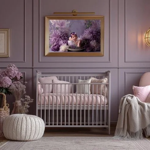 What's better than a gorgeous newborn photo, but a designed room with the photo....