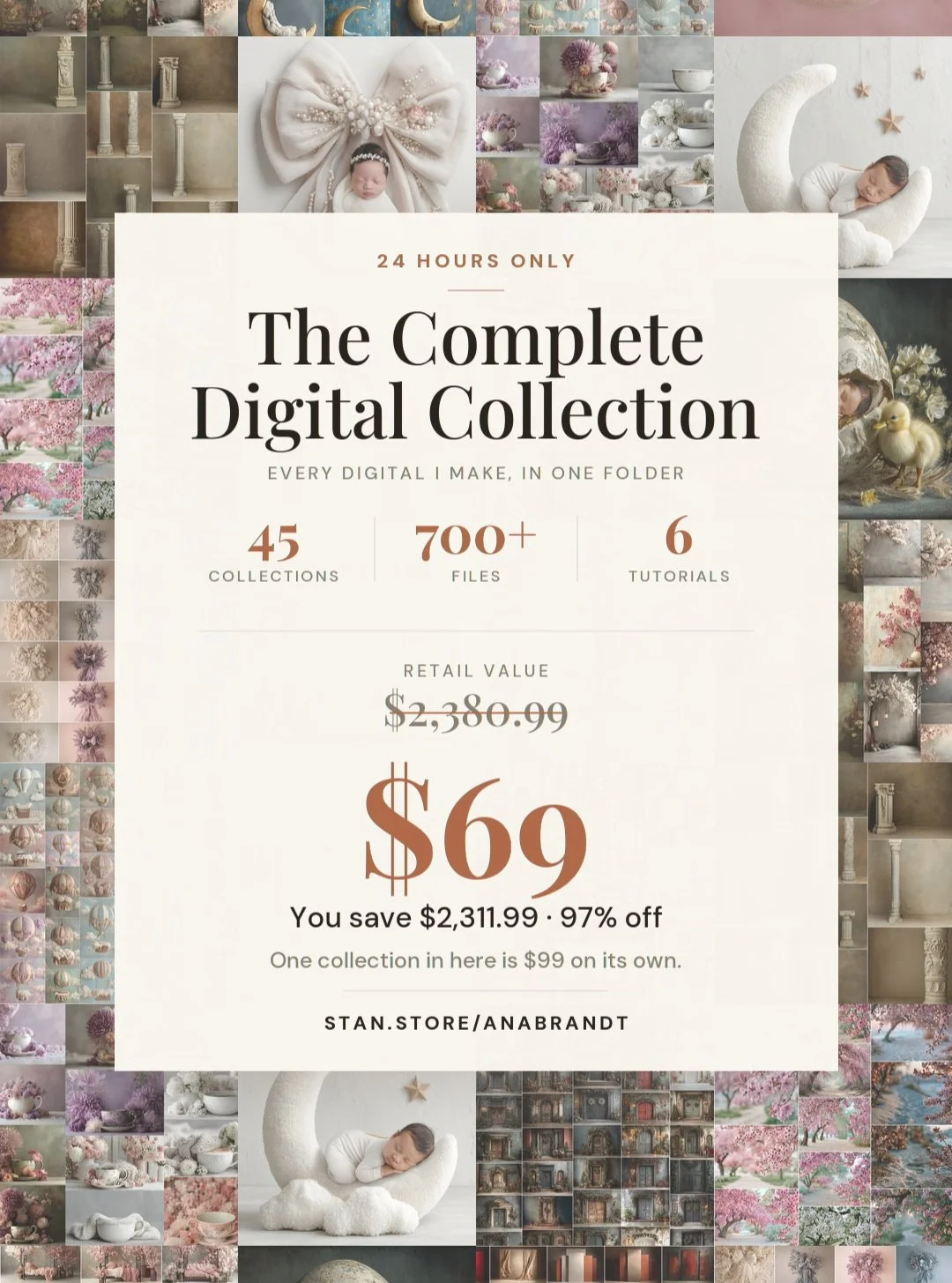 I am working on a new digital area for those who are also selling digitals on our platform to be release next week so we are cleaning things up a bit.

I added up every digital collection I've released.

Forty-five of them. 700+ files. $2,380.99 if y