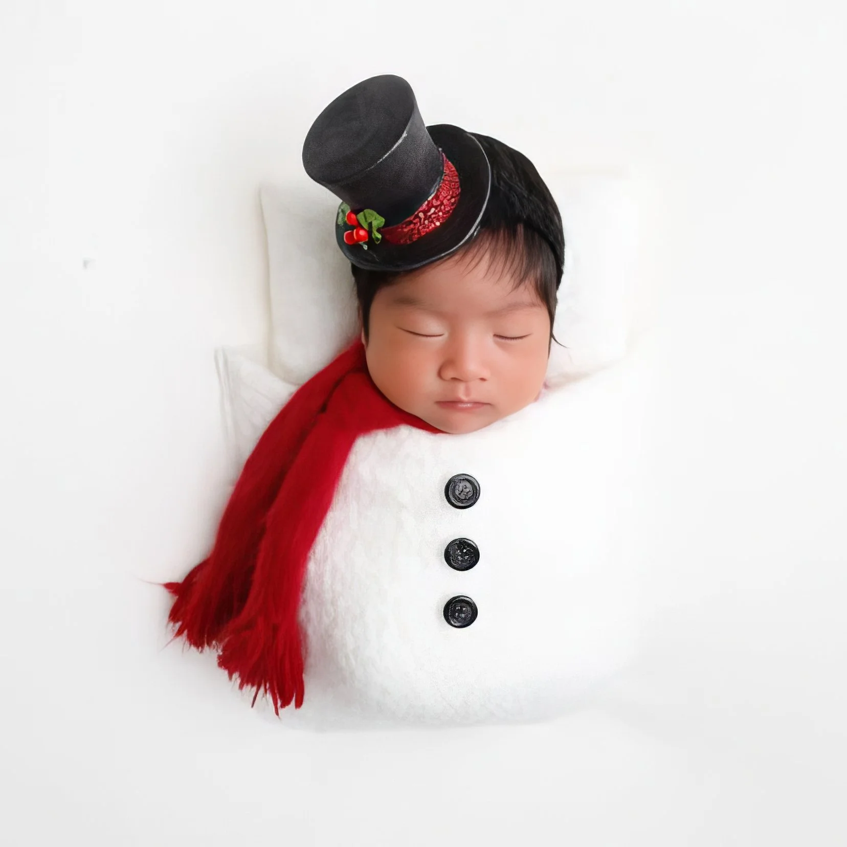 Sleepy snowman in our pocket blanket.