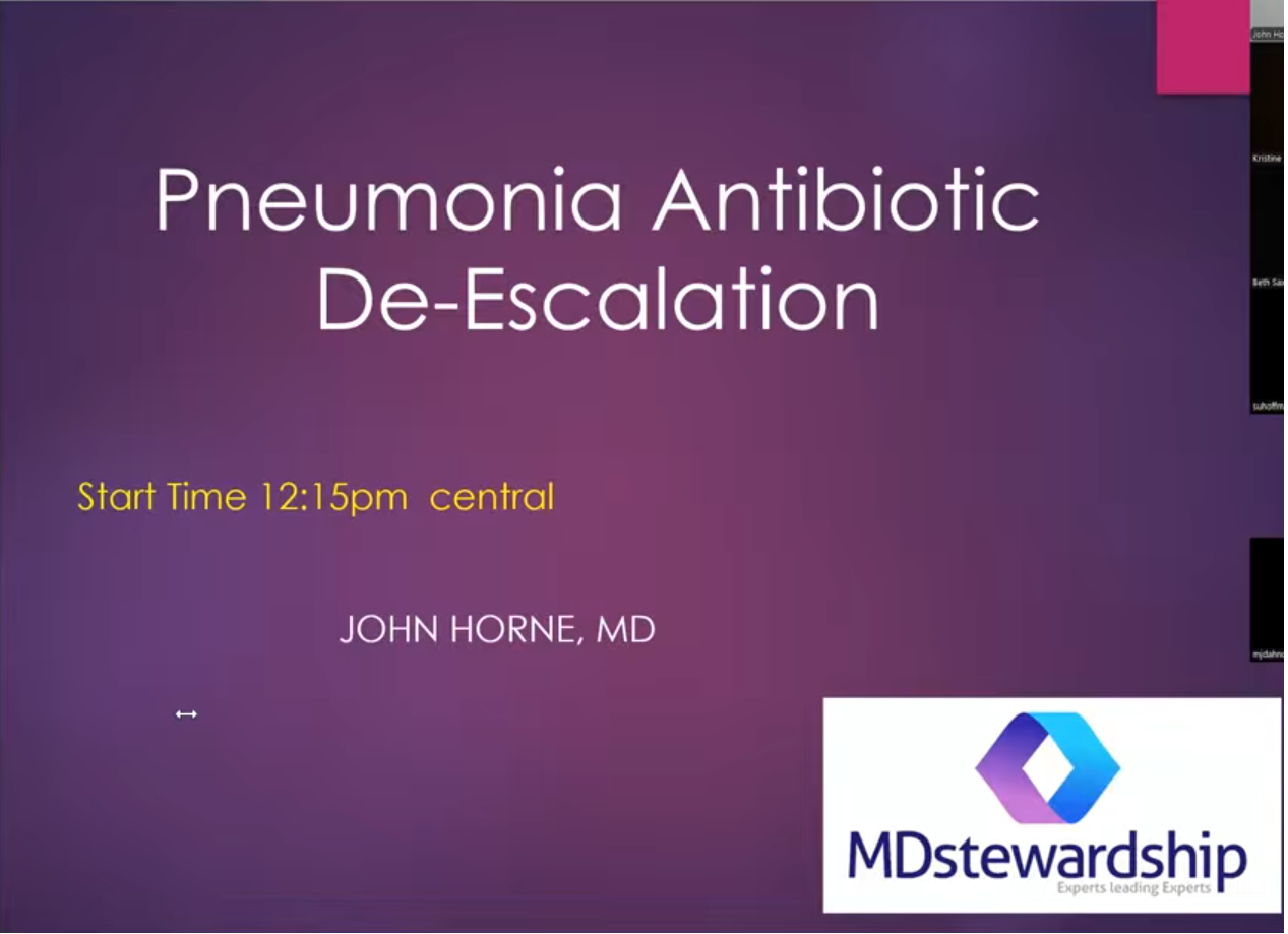 De-Escalation for Pneumonia