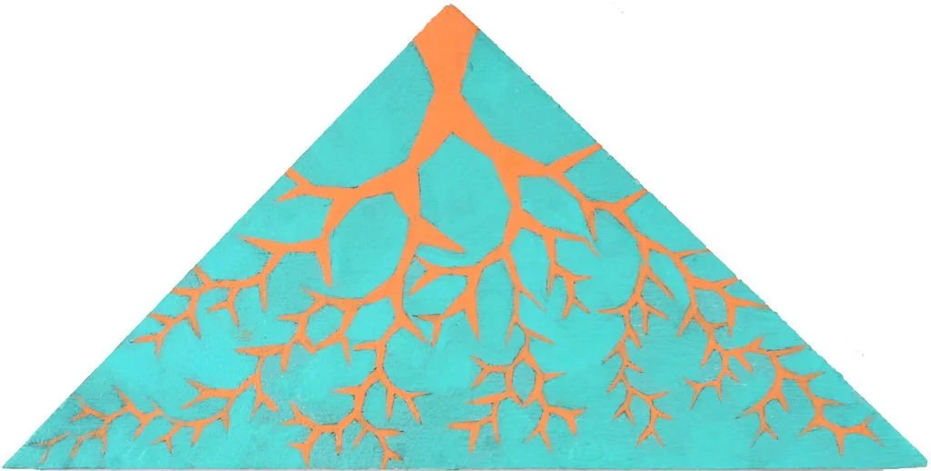 Dubov,Nicole.AquamarineBlueBackgroundOrangeTreeBranchesRoots.jpg