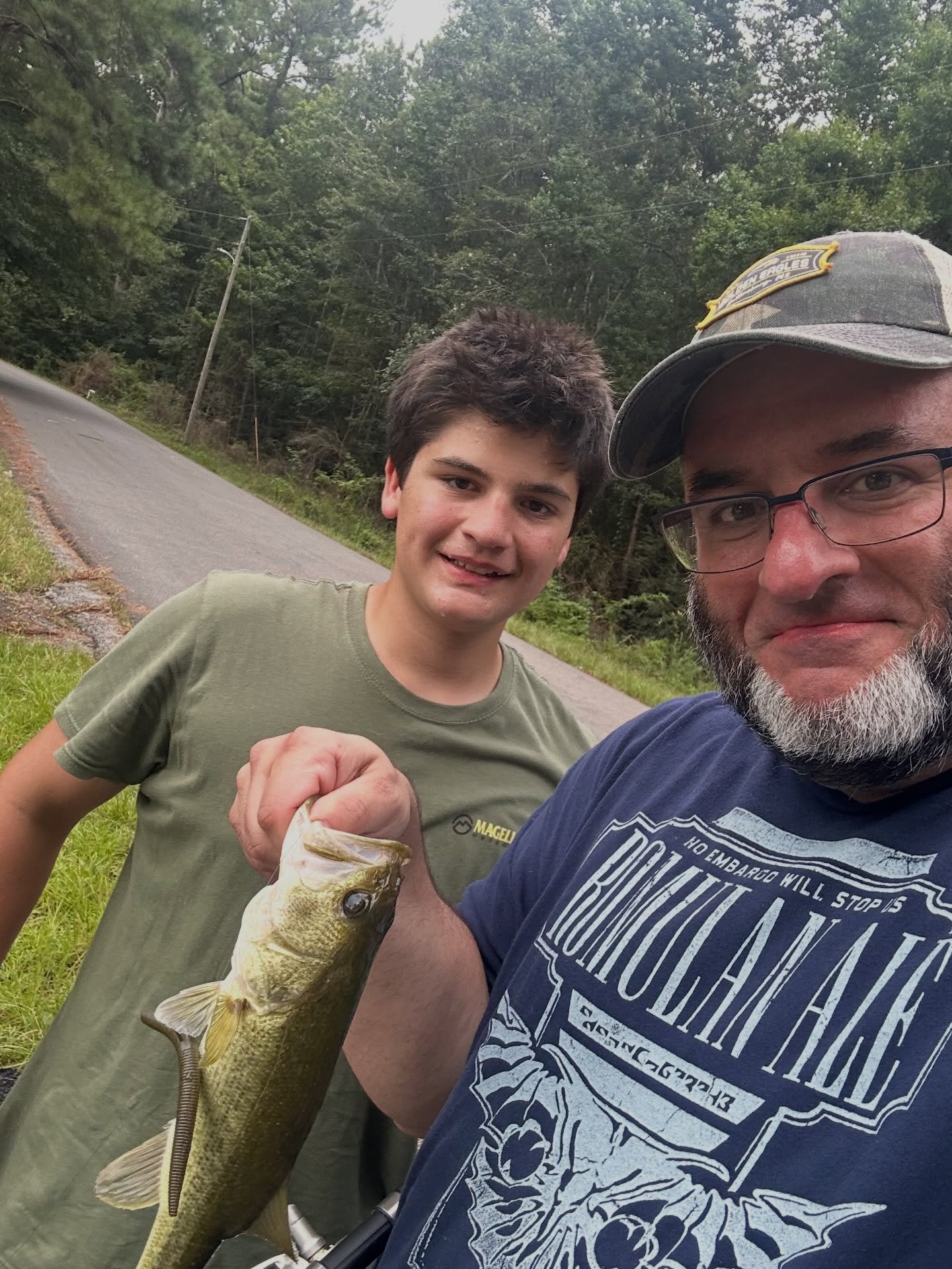 My oldest starts high school tomorrow&hellip; getting some last minute fishing in&hellip; not bad for the second cast of the evening. 🎣