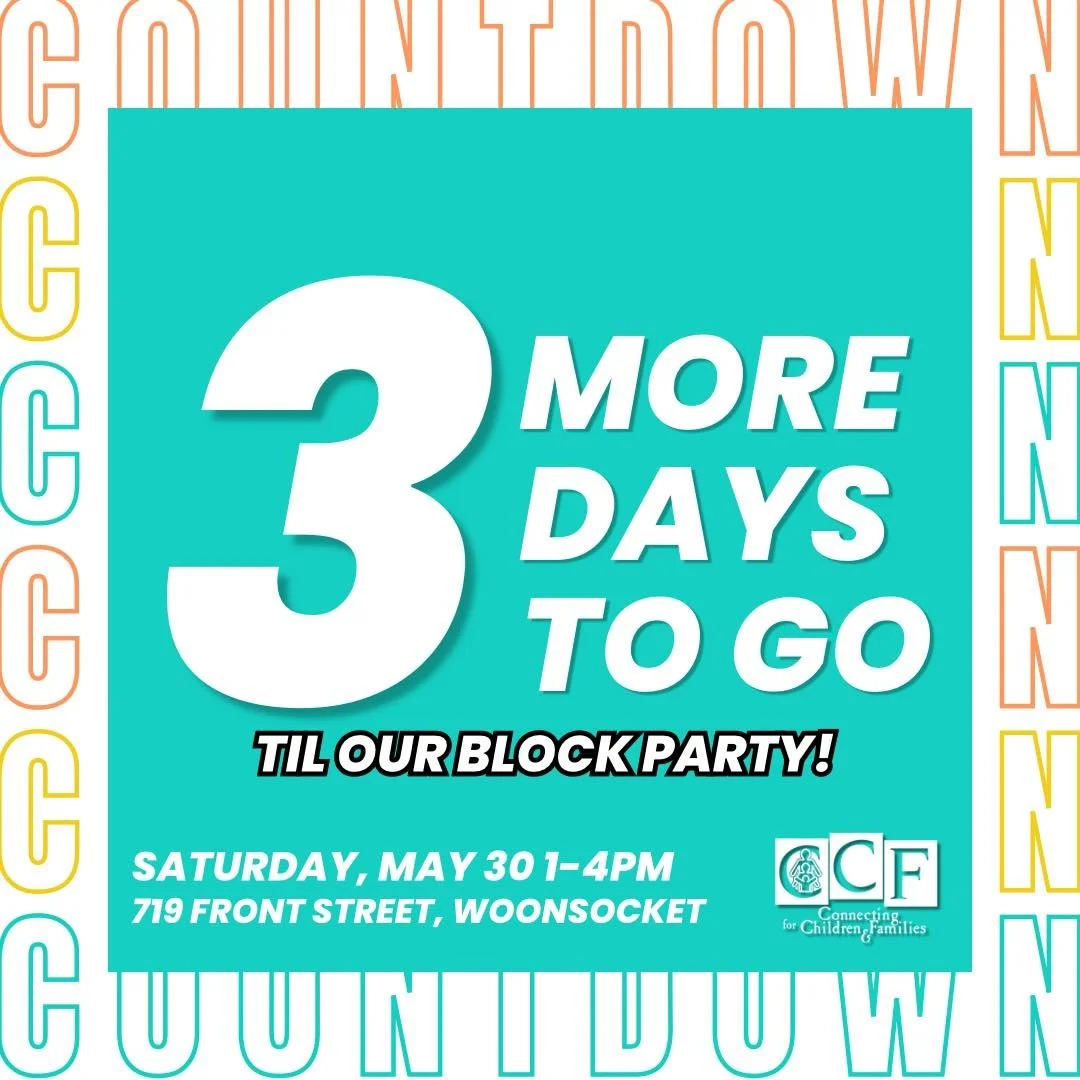 ☀️ Just 3 more days until our Summer Block Party!

Join us this Saturday from 1&ndash;4 PM at 719 Front Street in Woonsocket for an afternoon of free family fun, community resources, food, games, entertainment, and more!

We can&rsquo;t wait to celeb