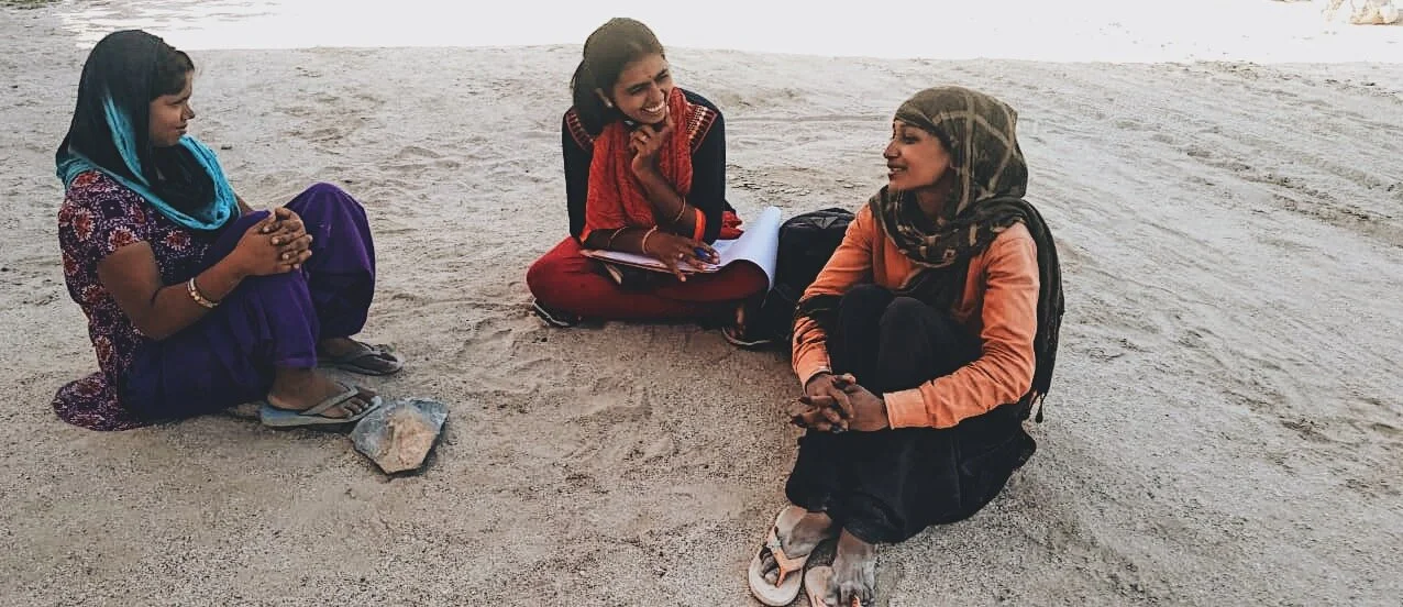 Anita, our on-the-ground Project Manager, conducting surveys on menstrual health with women in the Beawar region in May 2021!