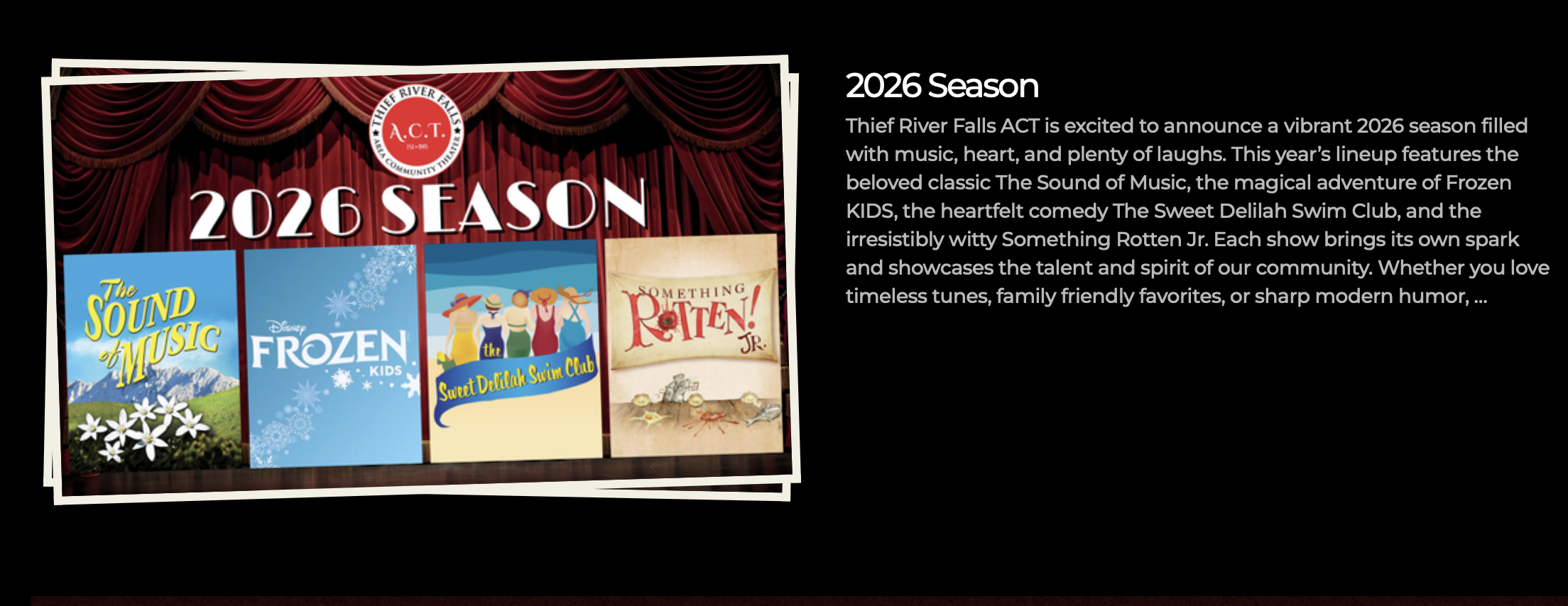Thief River Falls Area Theater 2026 Season