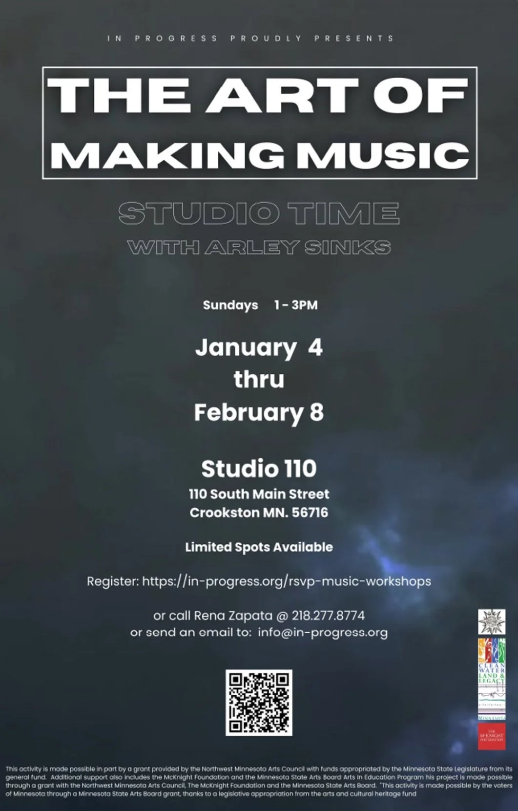 In Progress Hosts The Art of Making Music Sundays Through Feb 8