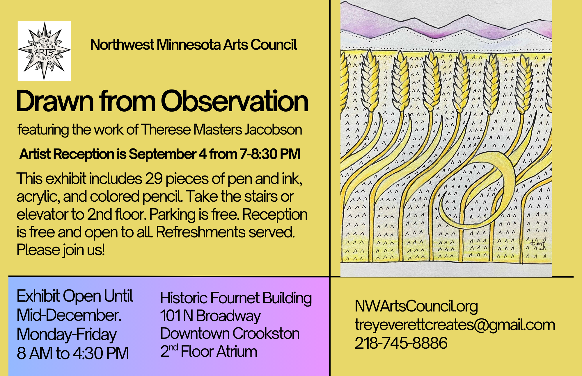 Artist Reception Drawn from Observation with Therese Masters Jacobson