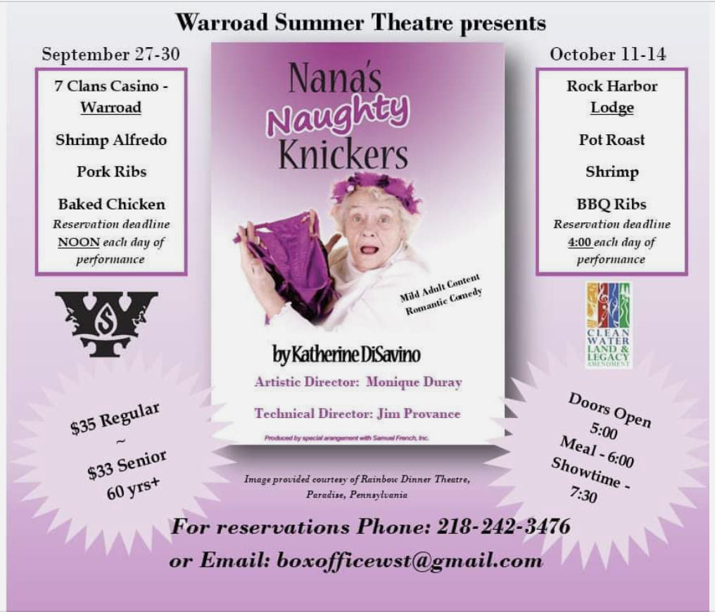 Warroad Summer Theatre presents Nana’s Naughty Knickers — Northwest