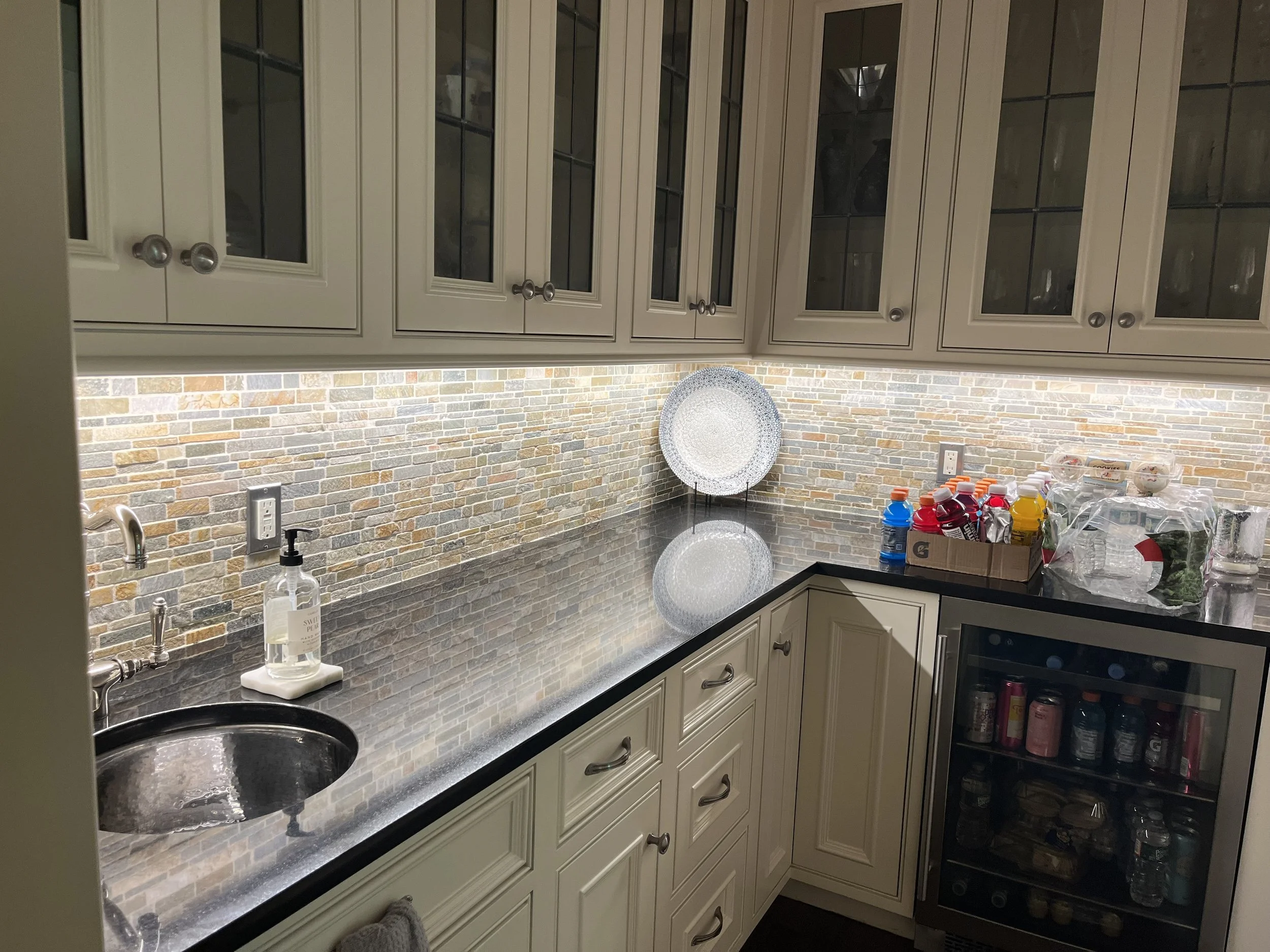 Before: Dark wet bar