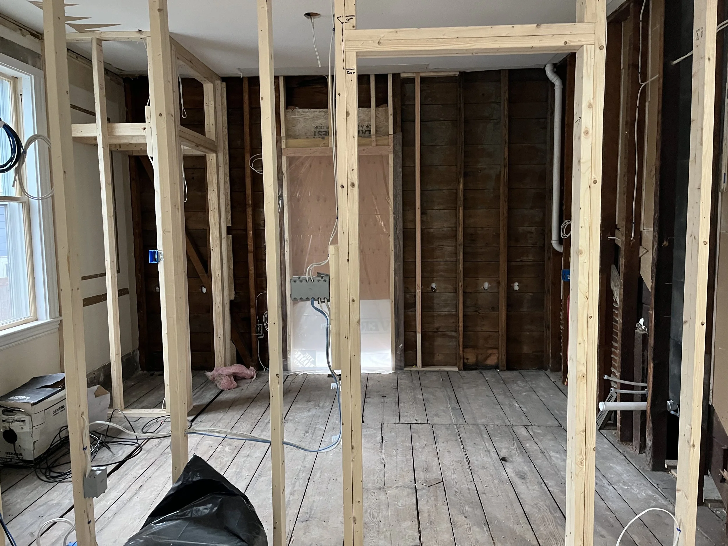 During: Framing the new mudroom 