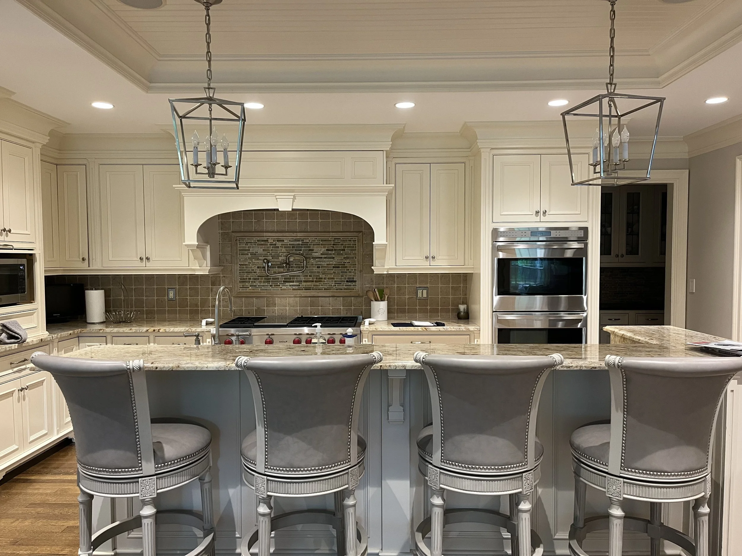Before: Outdated tile, counter, paint, and hardware
