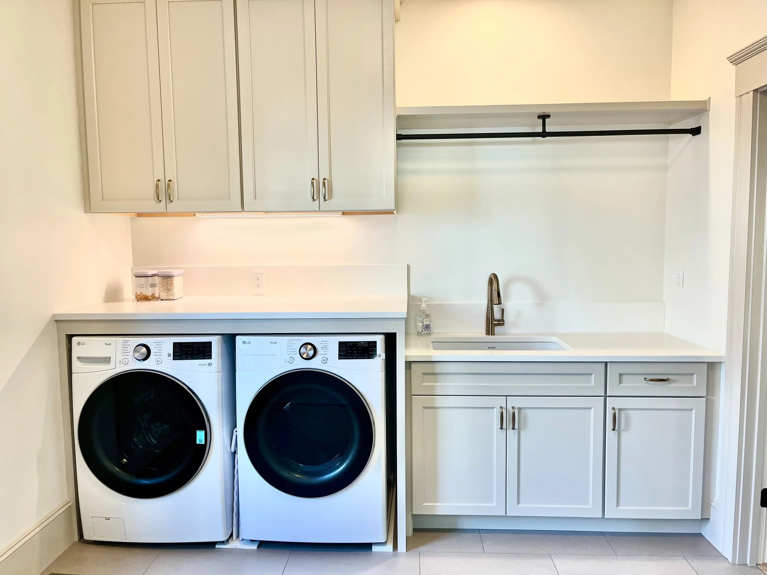 After: Spacious laundry area in the mudroom
