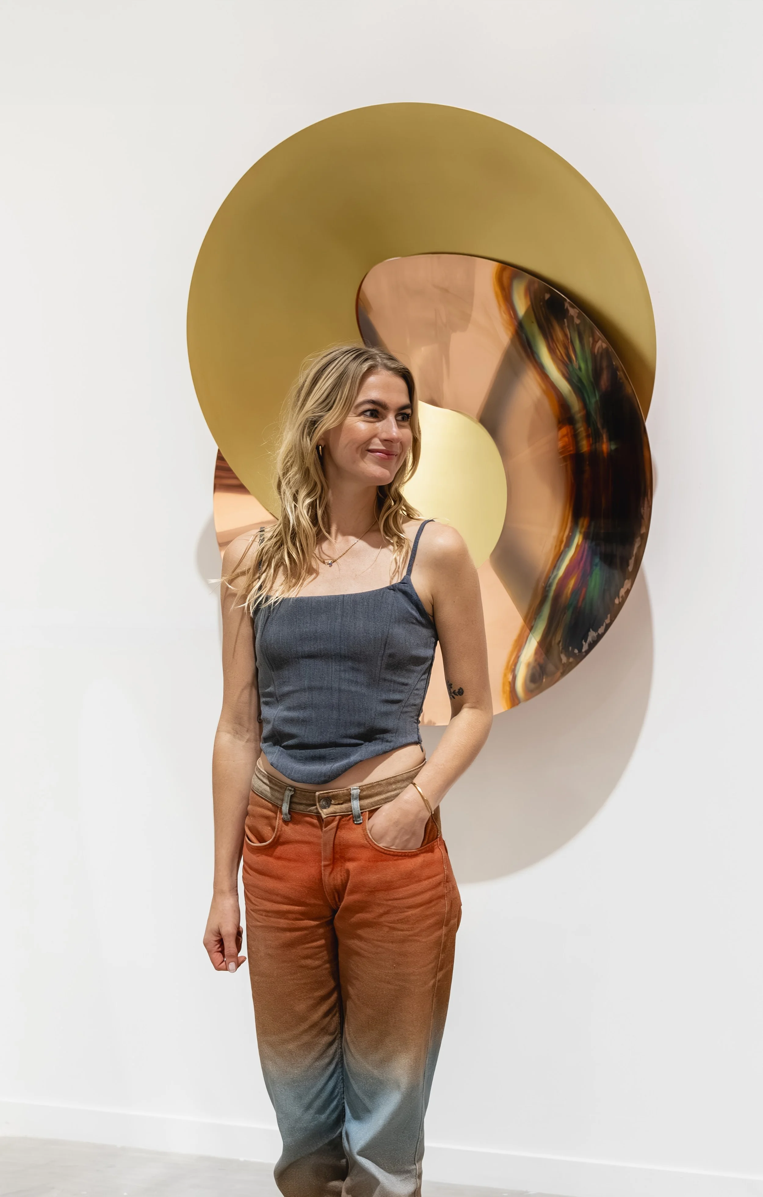metal sculpture in brass and copper with femm amsterdam