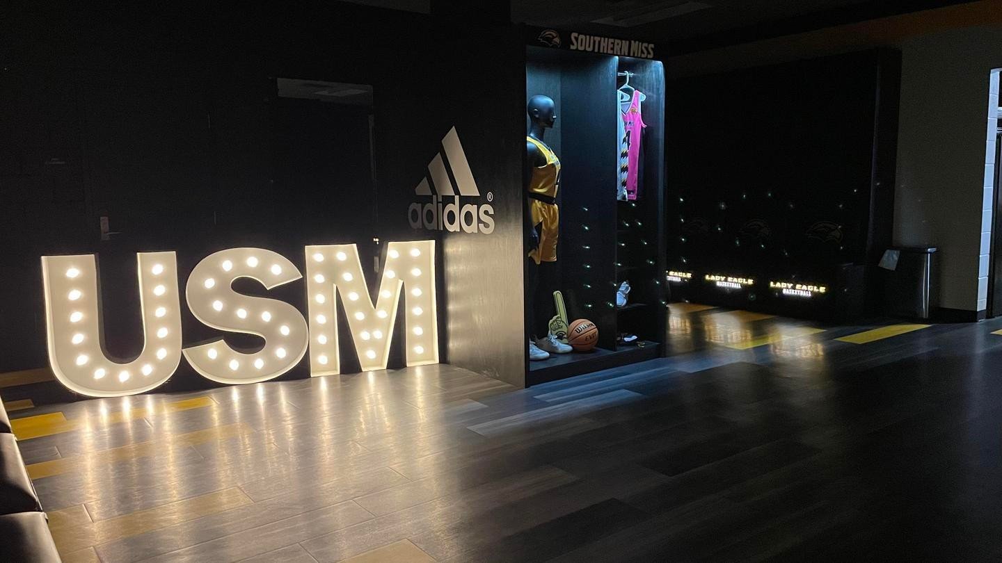 🏀 Shine bright with school pride! Our light-up marquee letters brought Southern Miss Lady Eagles&rsquo; spirit to life at USM&rsquo;s event. Elevate your next celebration with a bold, glowing statement&mdash;book now for an unforgettable night! Shar
