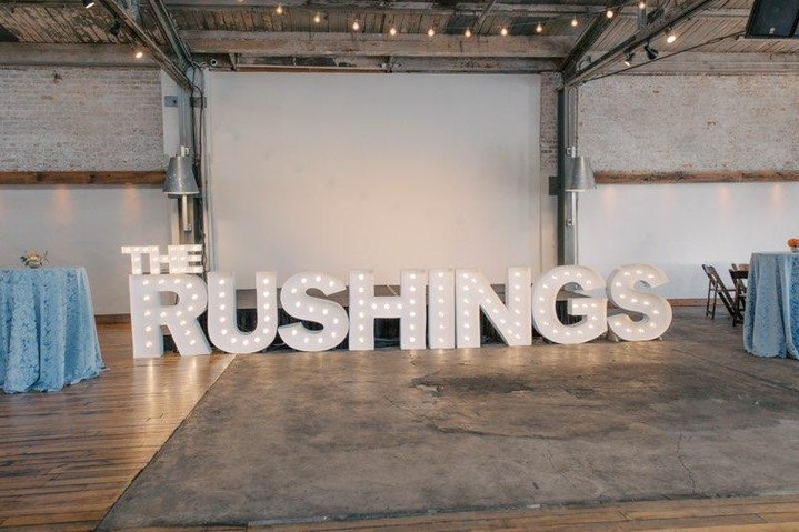 A timeless night for *The Rushings* 💍✨ Their love lit up The Venue at the Bakery Building&mdash;and so did our custom marquee letters. Bold, bright, and unforgettable, just like their celebration.

Planning your dream day? We&rsquo;ll bring the gl