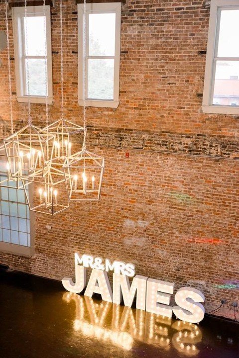 A picture-perfect day for Ben &amp; Mercedies 💫 &ldquo;MR &amp; MRS JAMES&rdquo; lit the way at their stunning celebration @thebottlingcompany &mdash; a bold statement for a timeless love. Ready to make your wedding unforgettable? Let us light it up