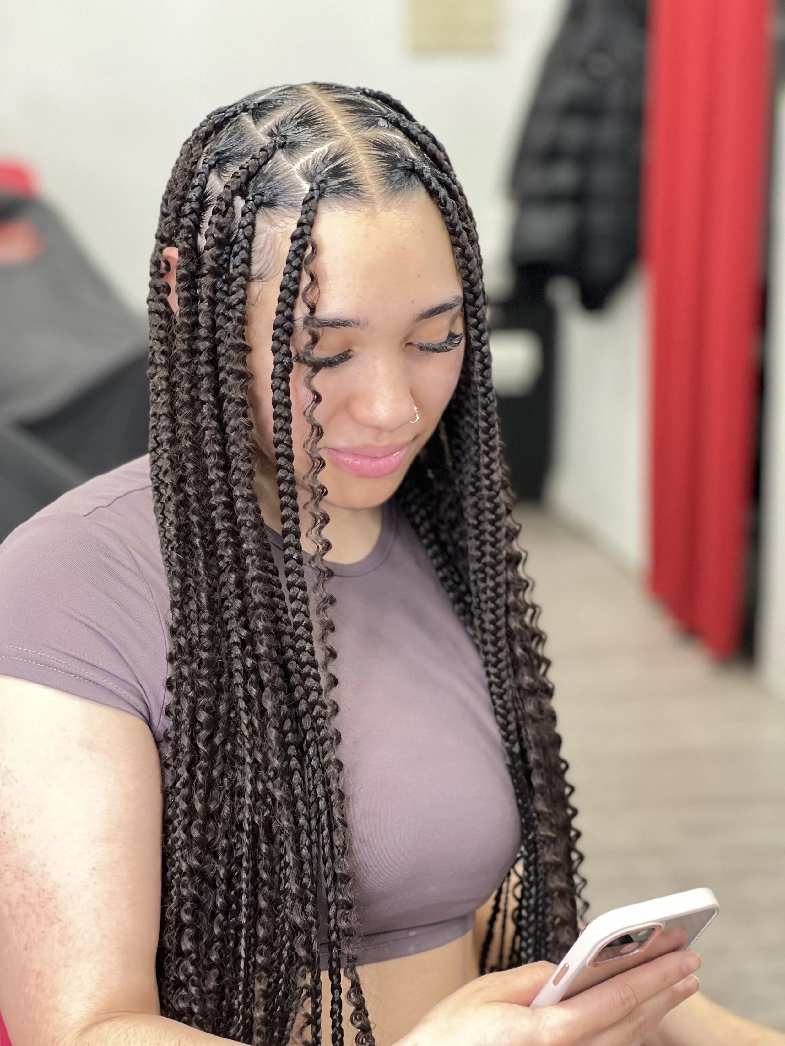 Model showing off her new braids