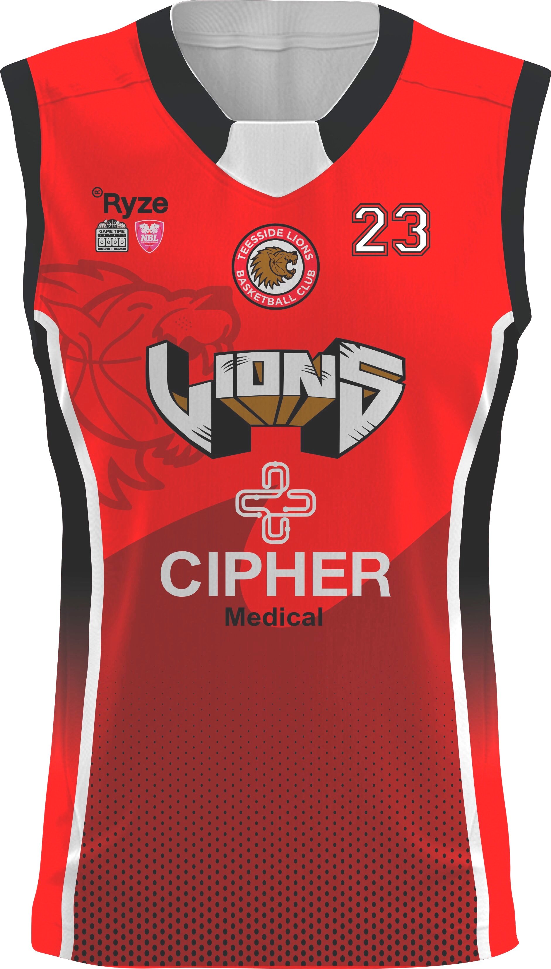 Teesside Lions Home Jersey sponsored by CIPHER Medical